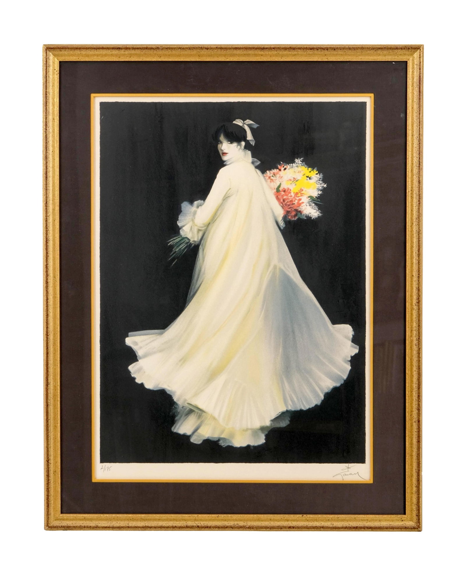 René Gruau, Signed & Numbered Lithograph, 'The Bouquet,' Edition 2/175 (1 of 12)