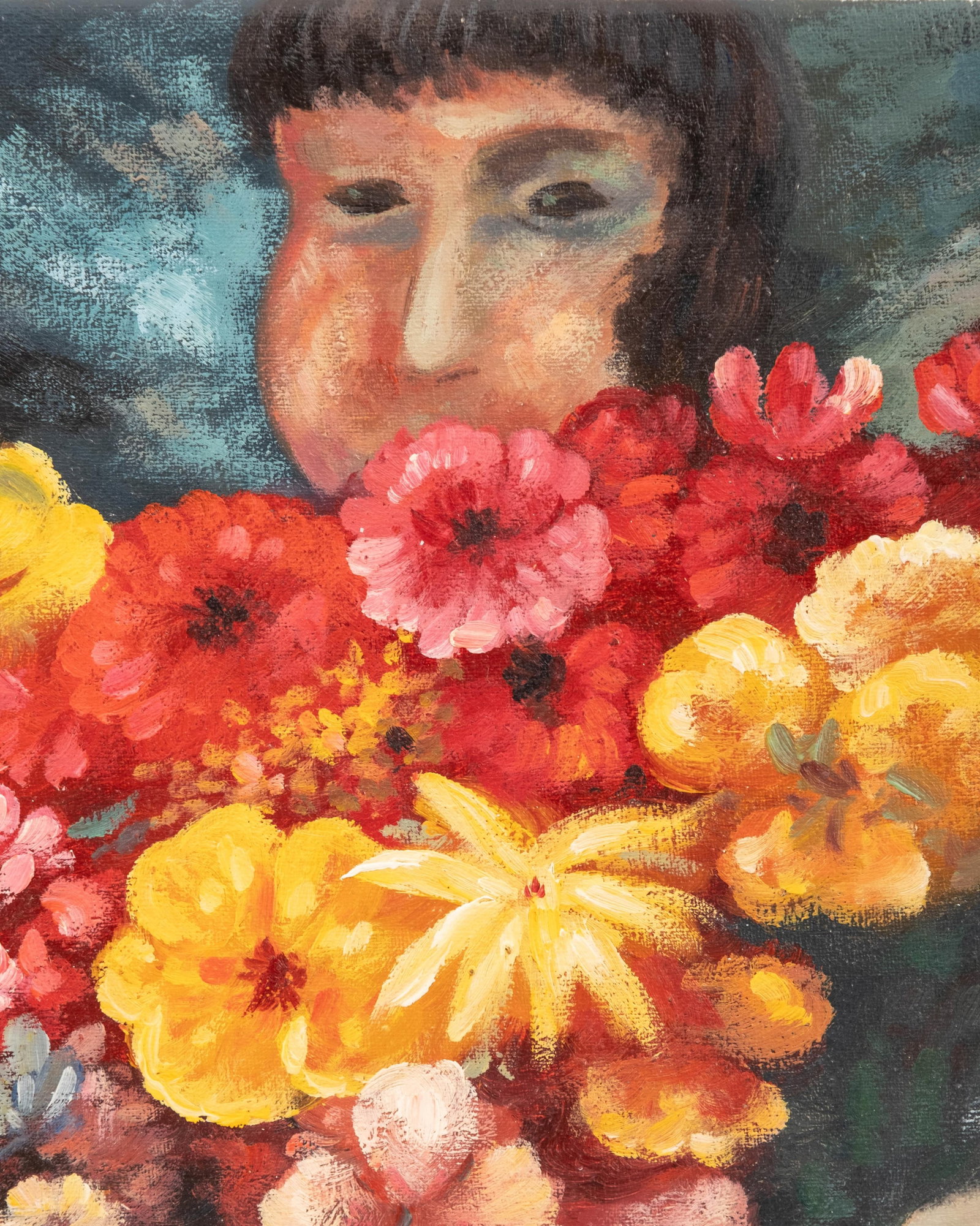 No Reserve: Carole Hermann, Women with a Bouquet, Signed Oil on Canvas - 7