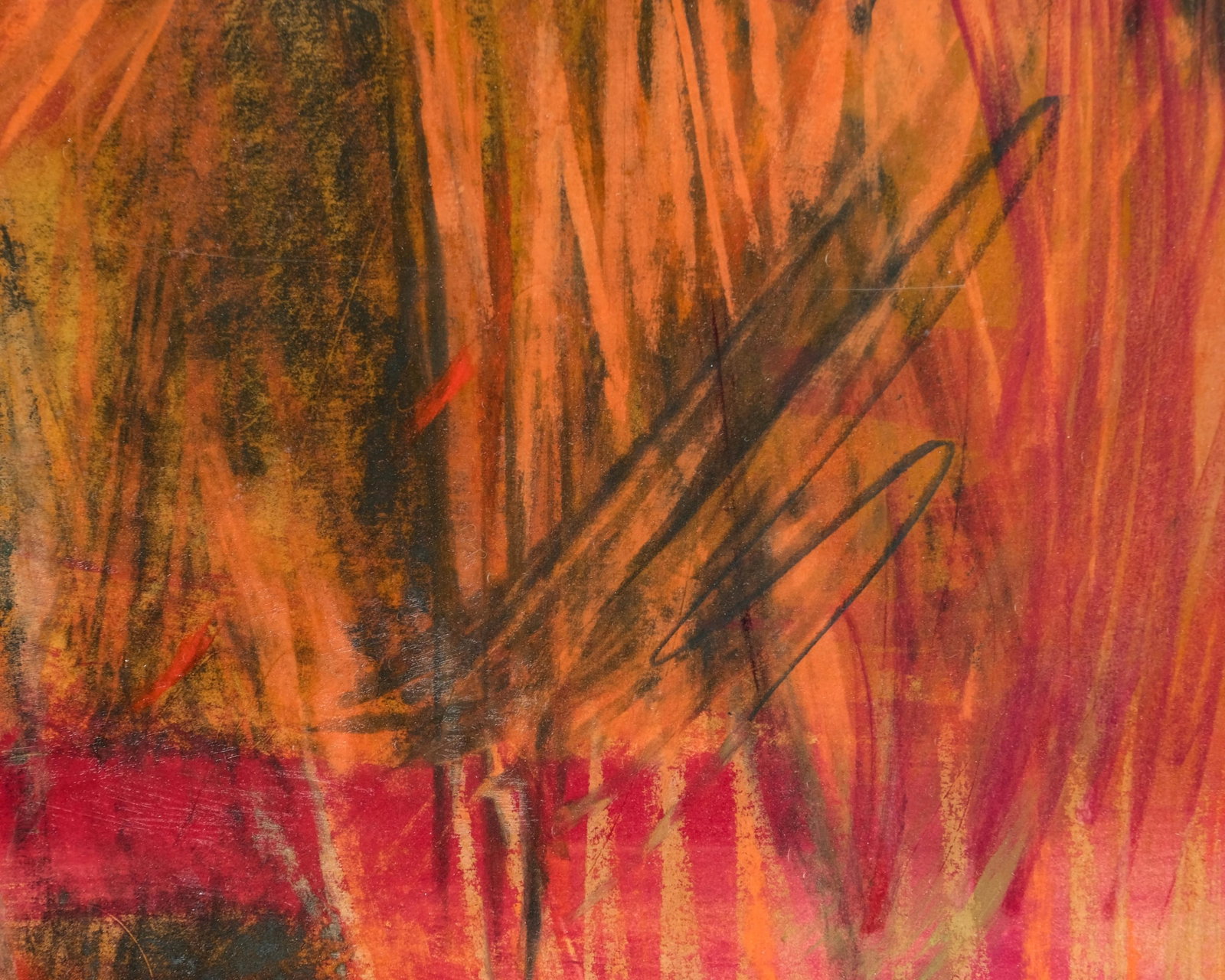 No Reserve: Abstract Expressionist Mural 20th Century Mixed Gouache & Pastel Painting, Illegibly - 7