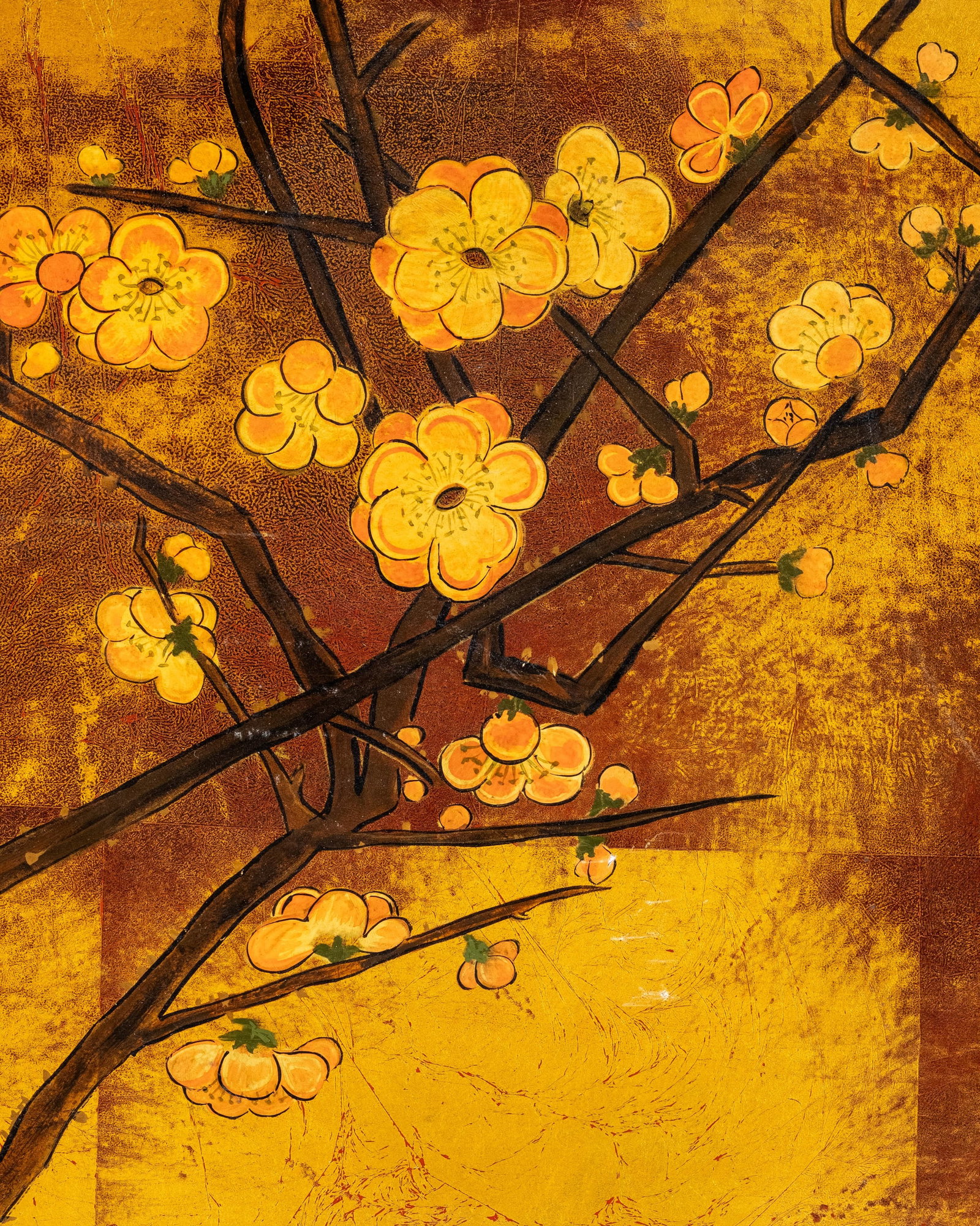 No Reserve: Signed French Lacquer Painting on Panel With Bird and Blossoms - 6