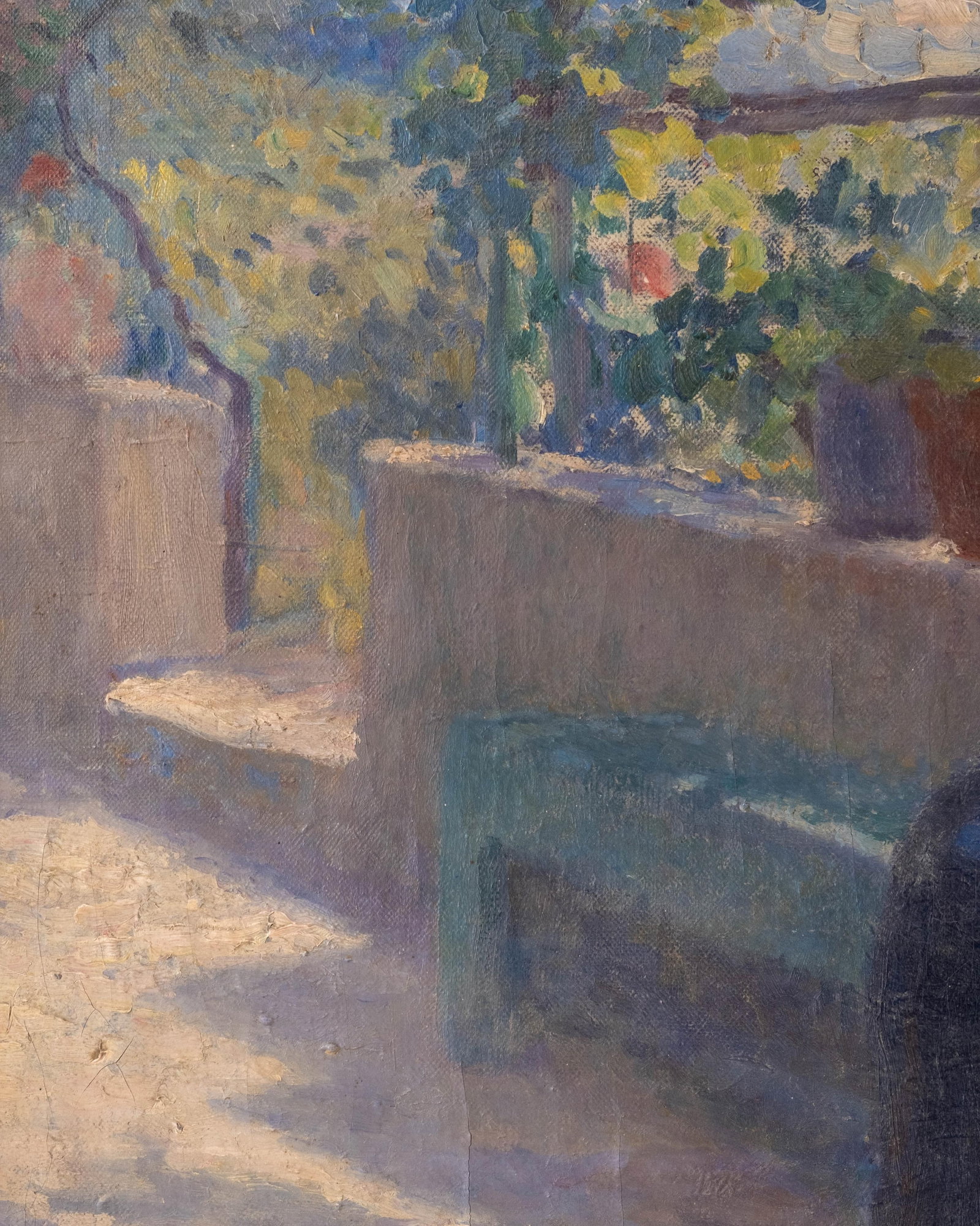 No Reserve: Impressionist Woman In Garden Oil Painting - 6