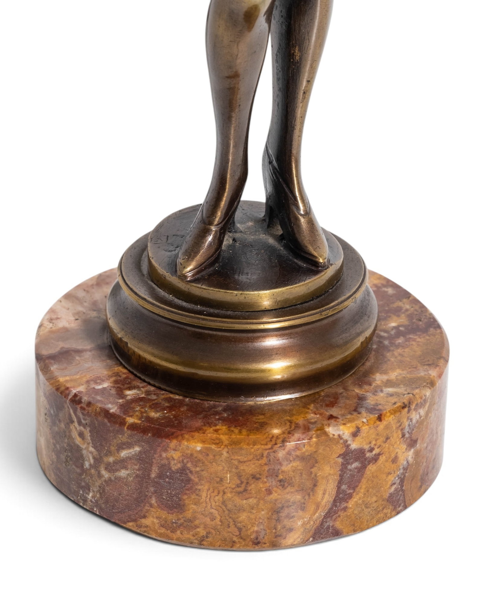 No Reserve: After Bruno Zach Signed Art Deco Bronze Lady with Dog Sculpture - 5
