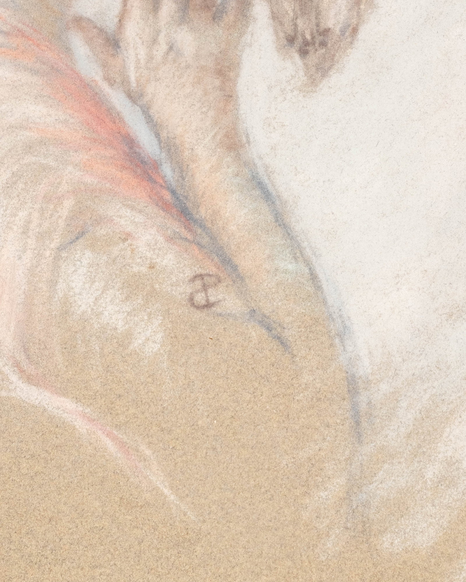 No Reserve: Mystery Artist: Art Nouveau Portrait of a Young Woman Pastel and Chalk Painting, C. 1900 - 6