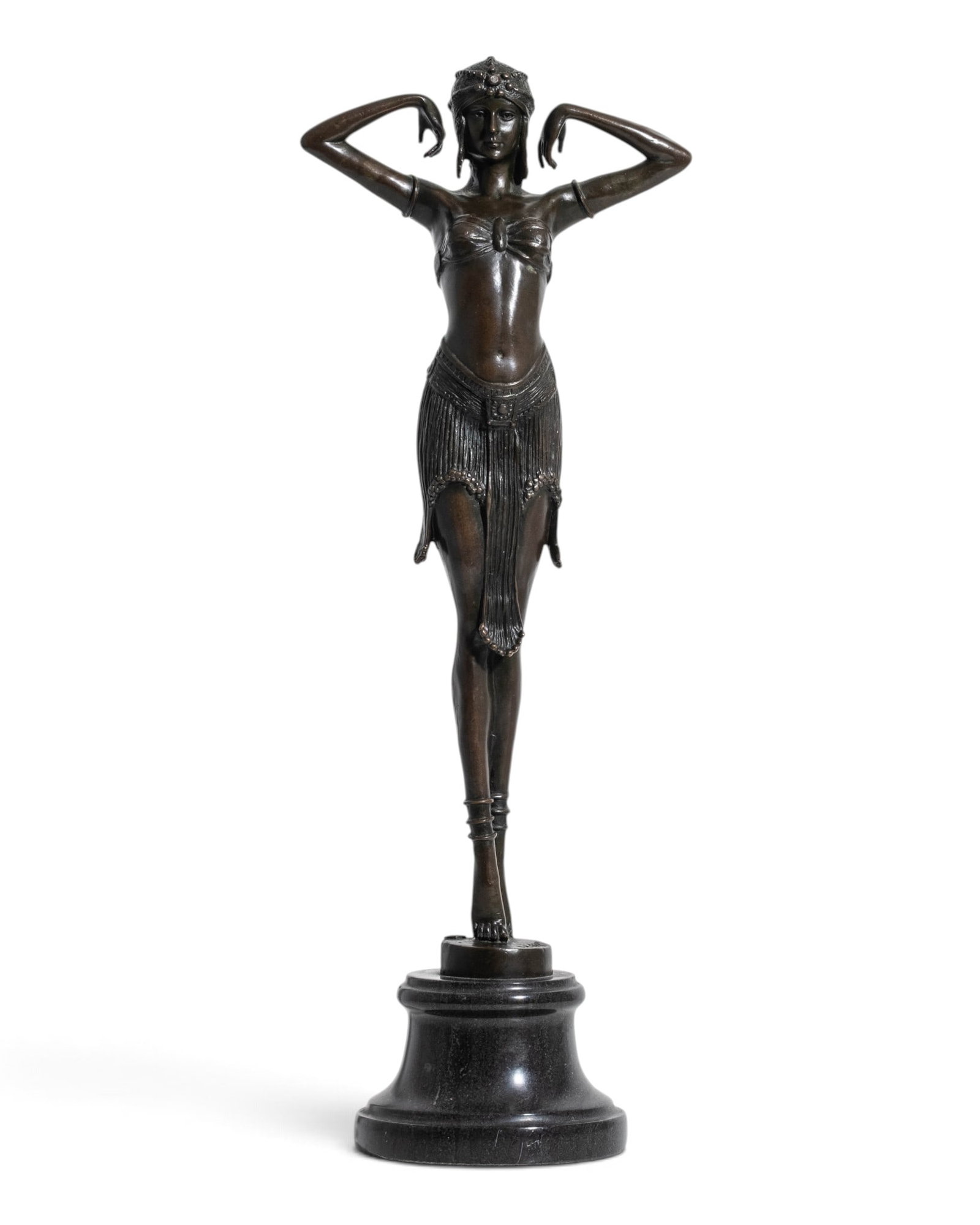No Reserve: After Demétre Chiparus, Egyptian Dancer Art Deco Bronze Sculpture - 2