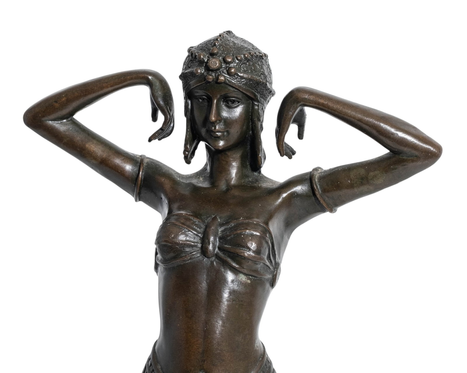 No Reserve: After Demétre Chiparus, Egyptian Dancer Art Deco Bronze Sculpture - 4