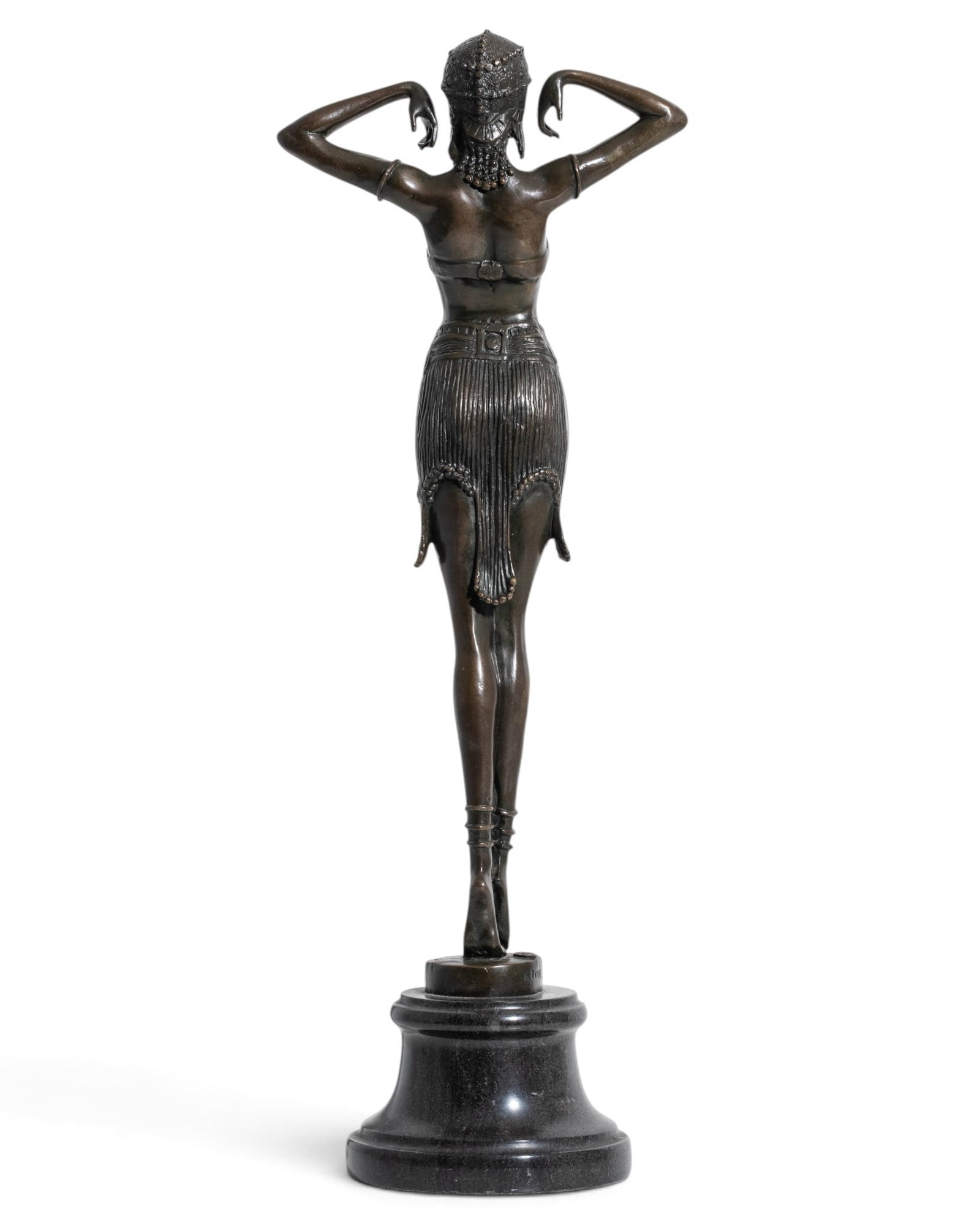 No Reserve: After Demétre Chiparus, Egyptian Dancer Art Deco Bronze Sculpture - 9