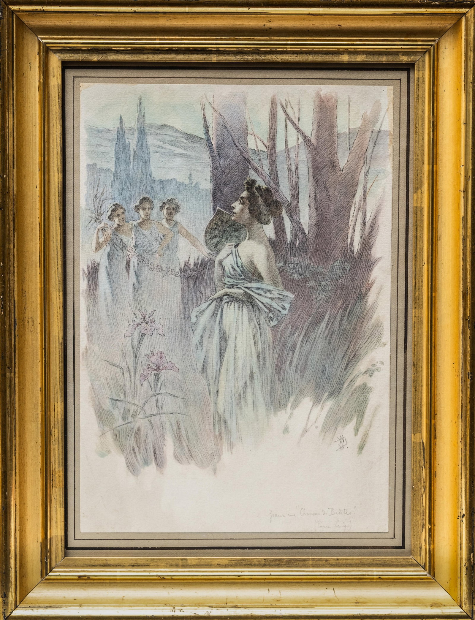 No Reserve: William Pogany Signed and Published Art Nouveau Watercolor Painting (1 of 9)