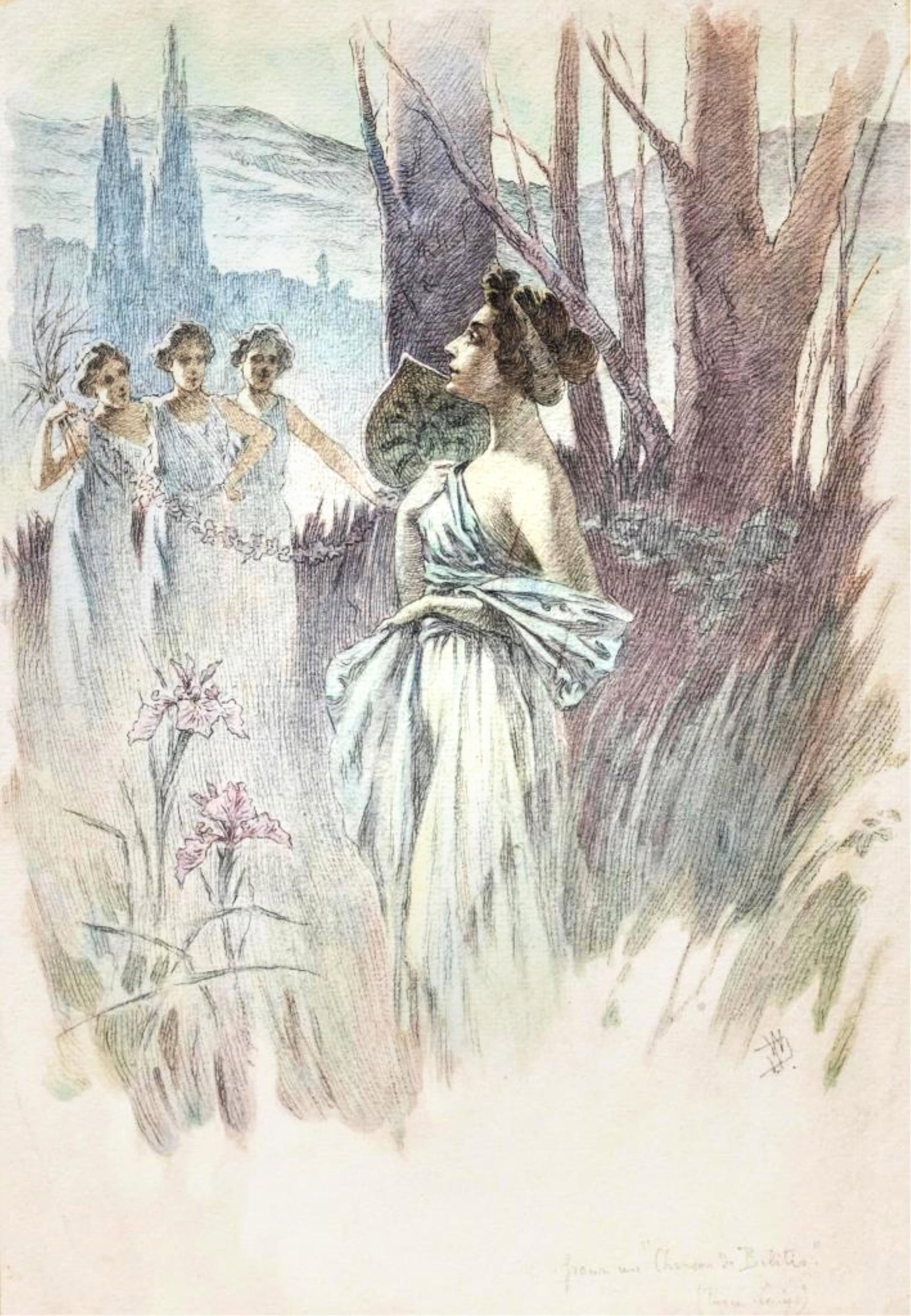 No Reserve: William Pogany Signed and Published Art Nouveau Watercolor Painting - 2