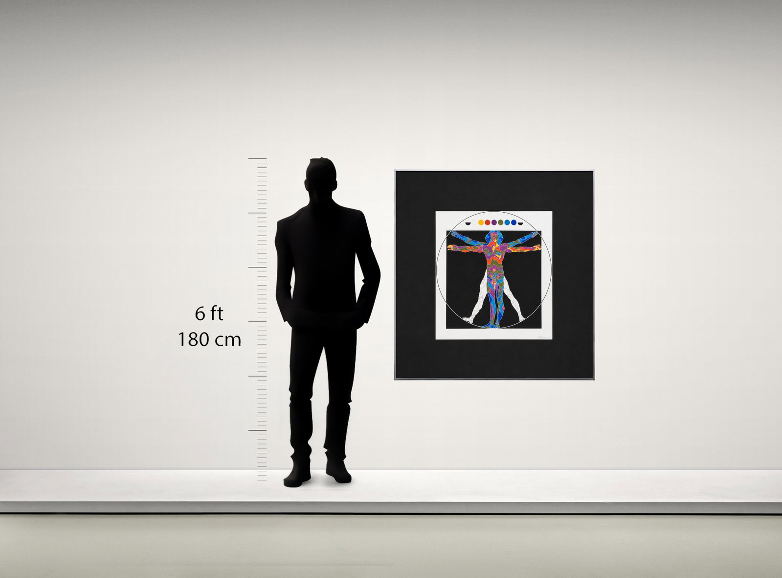 No Reserve: Landais Signed 1970 Pop Art 'Vitruvian Man' Acrylic Painting - 2