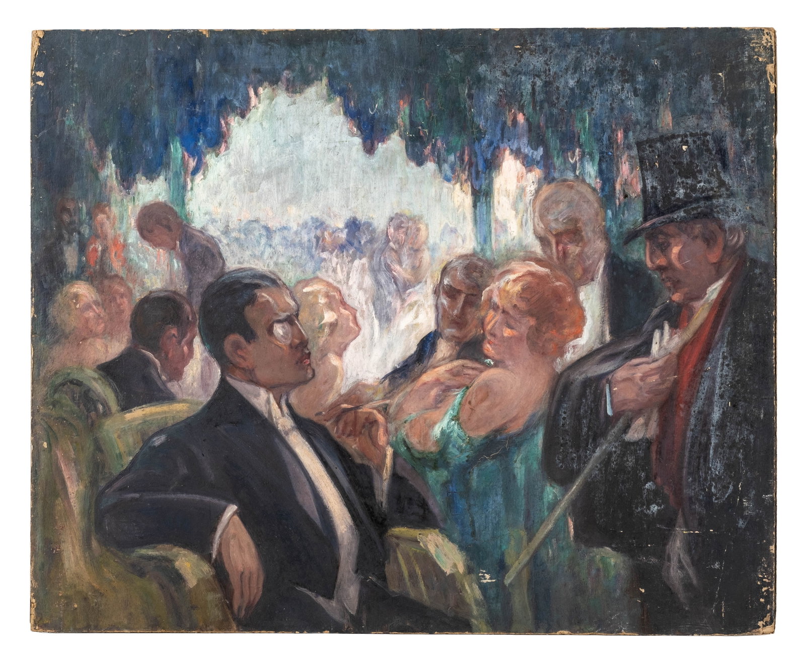 No Reserve: Mystery Artist: Double-Sided Figurative Oil Painting - 4