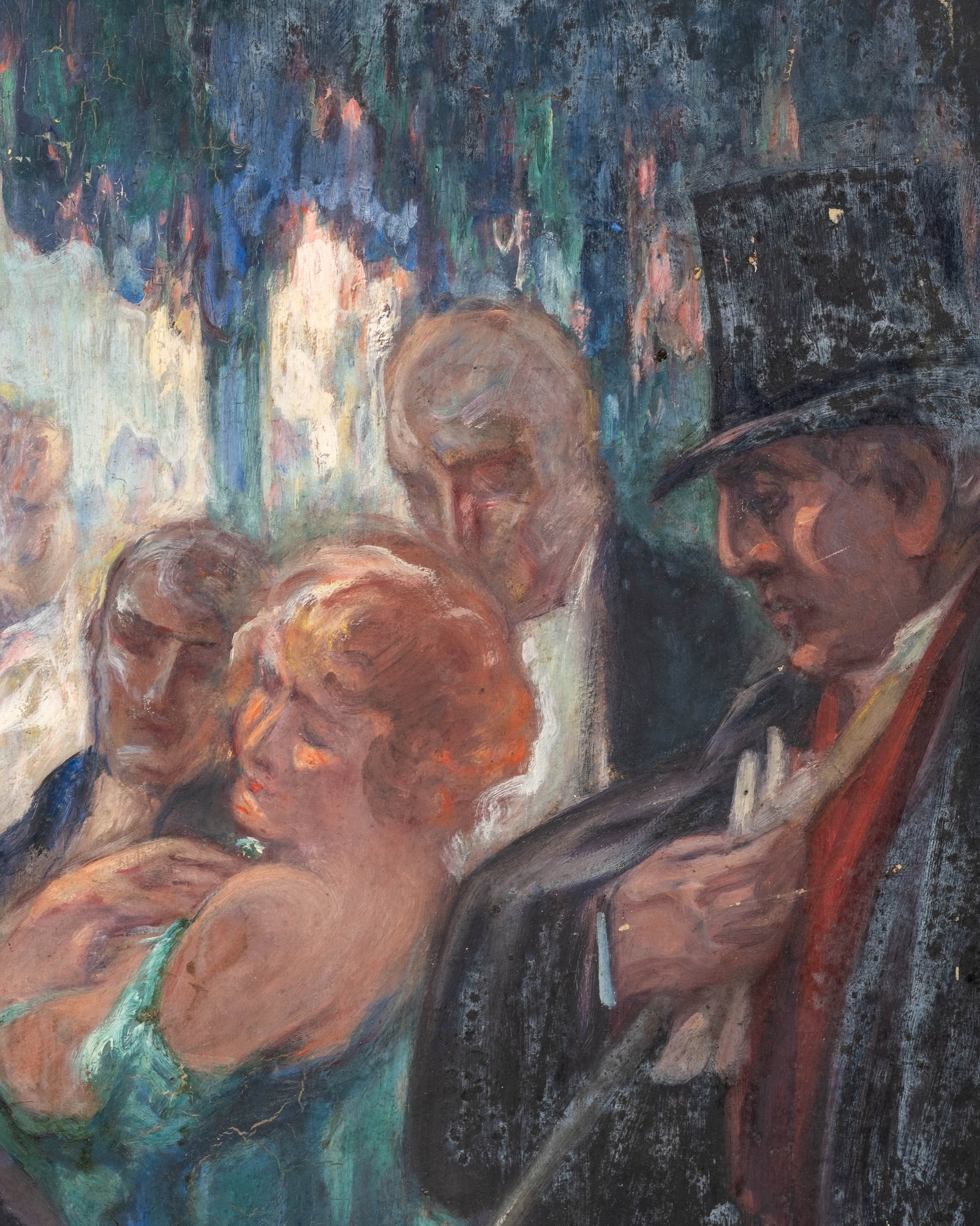 No Reserve: Mystery Artist: Double-Sided Figurative Oil Painting - 6