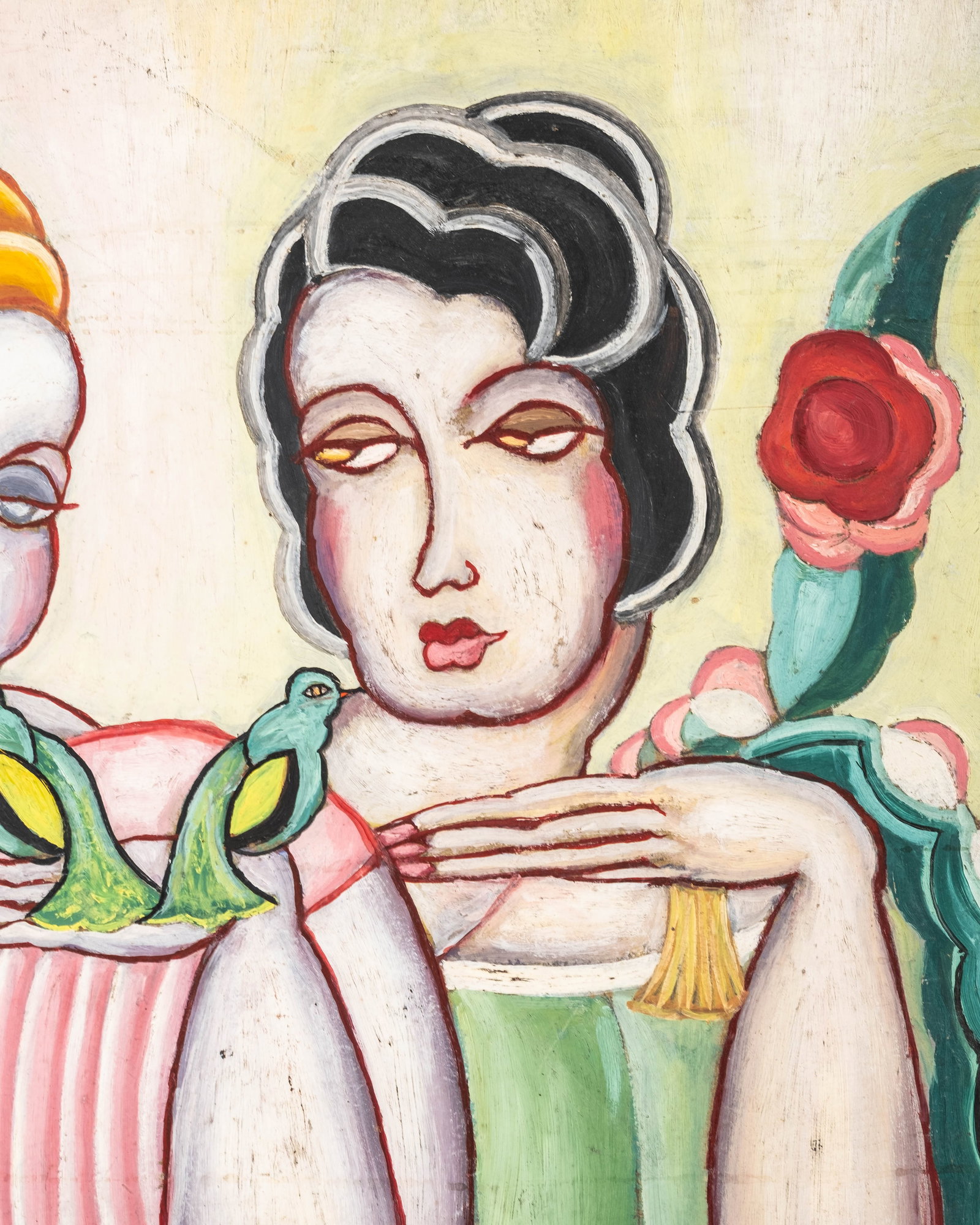 No Reserve: Mystery Artist: Double-Sided Figurative Oil Painting - 8