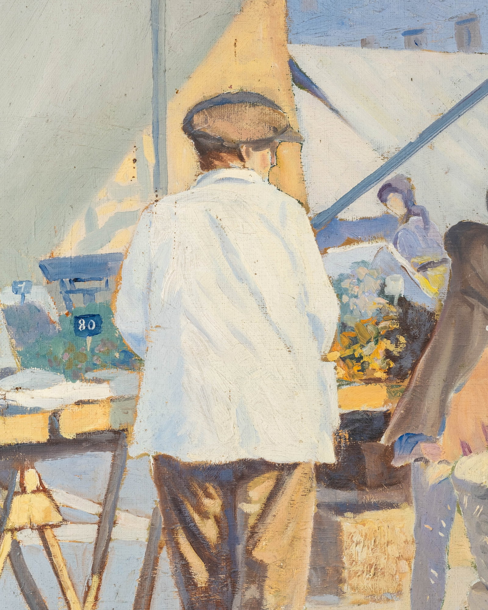 No Reserve: A. Furlan Signed European Market Scene Oil Painting - 6