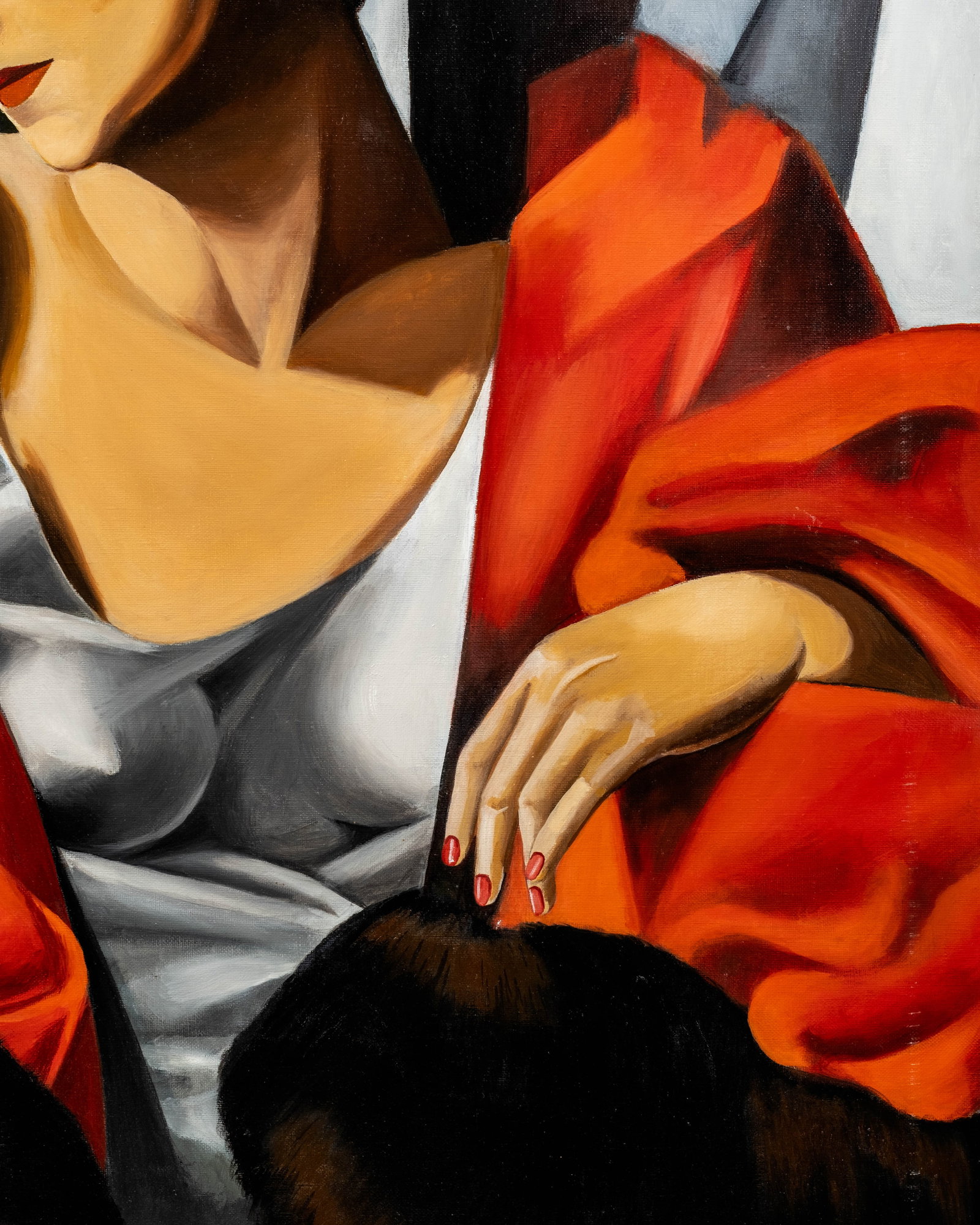 No Reserve: In The Style Of Tamara de Lempicka 'Madame Boucard' Art Deco Oil Painting - 5