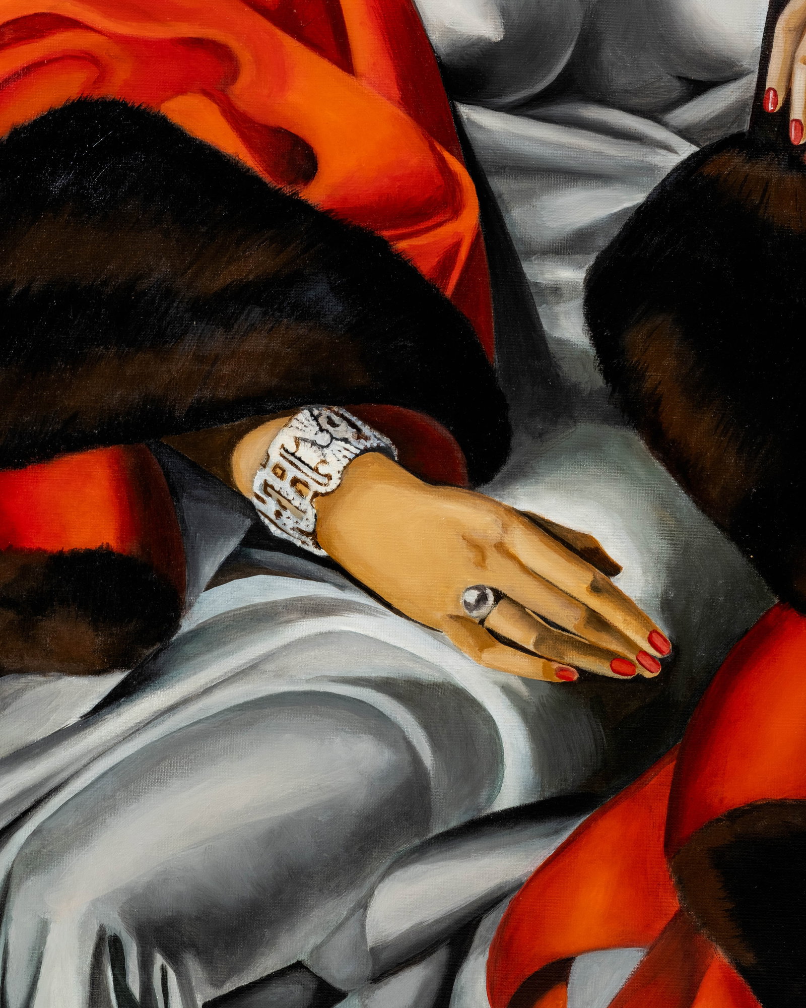 No Reserve: In The Style Of Tamara de Lempicka 'Madame Boucard' Art Deco Oil Painting - 6