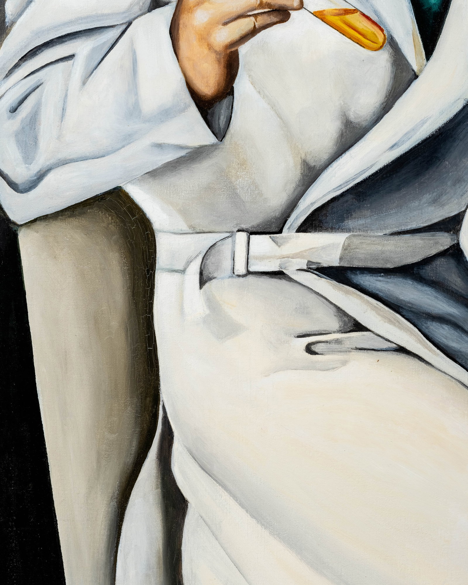 No Reserve: In The Style Of Tamara de Lempicka 'Monsieur Boucard' Art Deco Oil Painting - 6