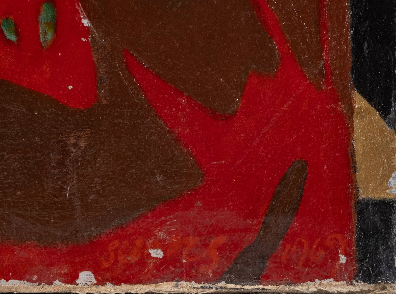 No Reserve: Mystery Artist Signed 'Woman Writing a Letter' Oil Painting, 1969 - 4