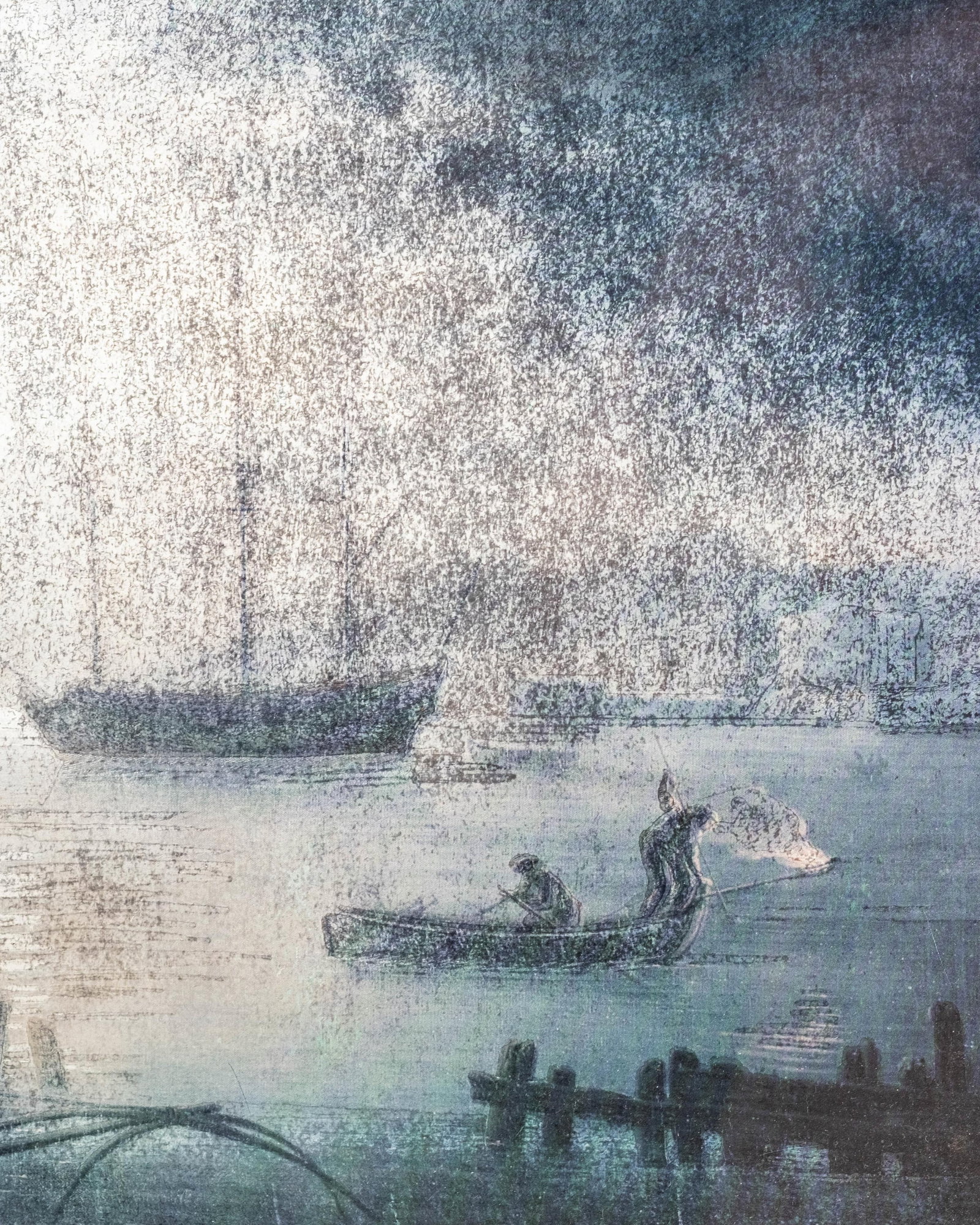No Reserve: French Nocturnal Harbor Scene Reproduction Print - 6