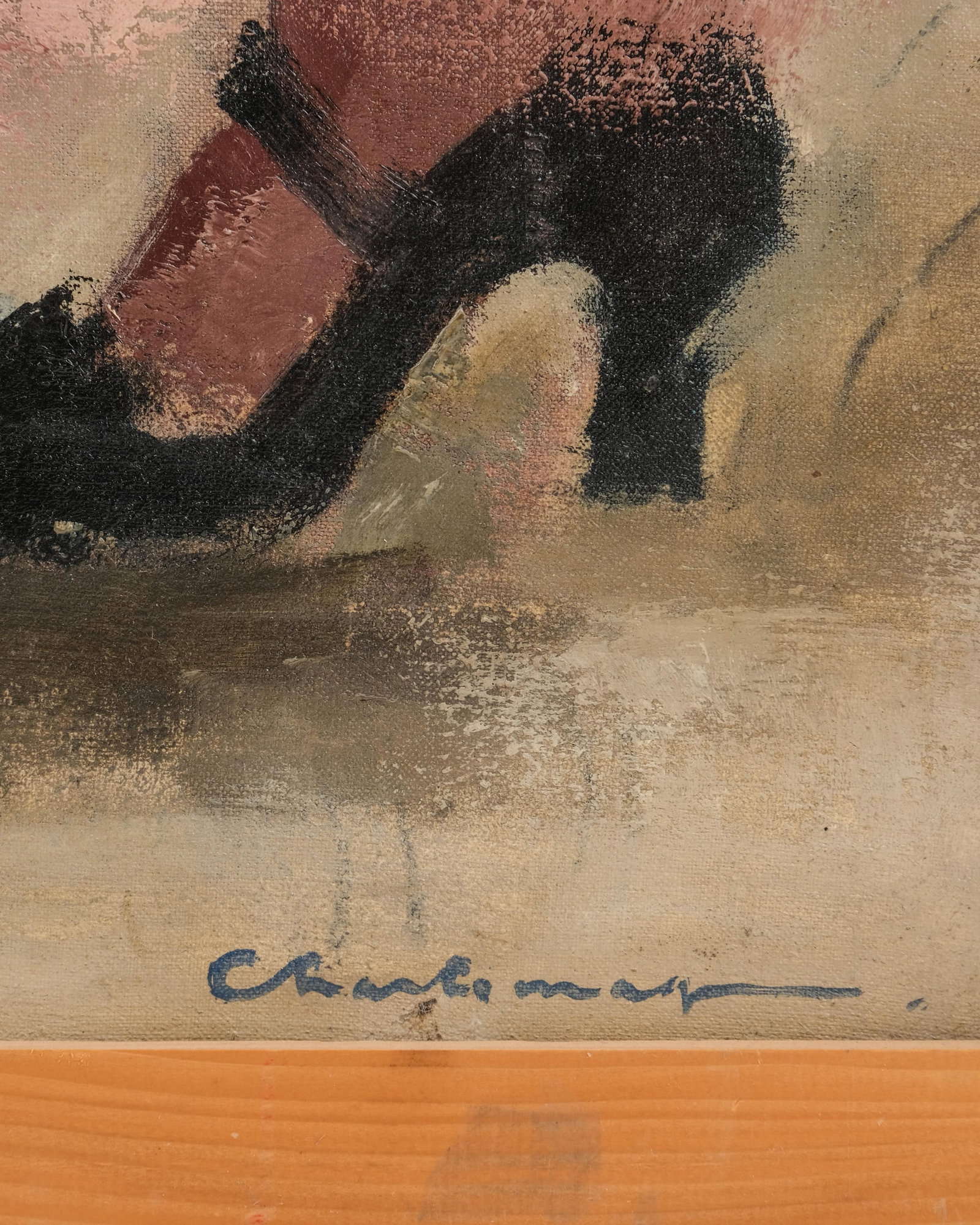 No Reserve: Paul Charlemagne Signed, France, 1936, Art Deco Oil Painting 'Agnes in Pink' - 4