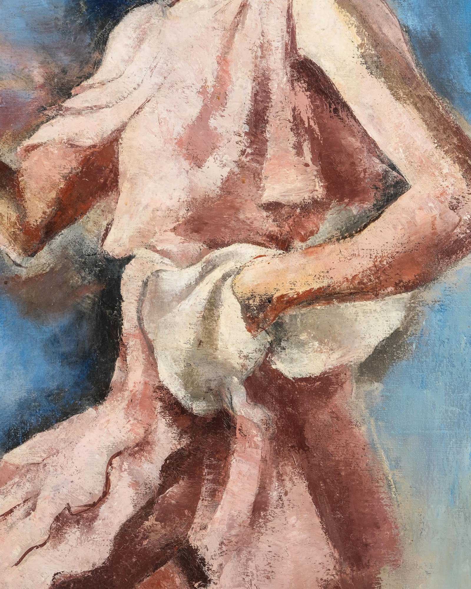No Reserve: Paul Charlemagne Signed, France, 1936, Art Deco Oil Painting 'Agnes in Pink' - 6