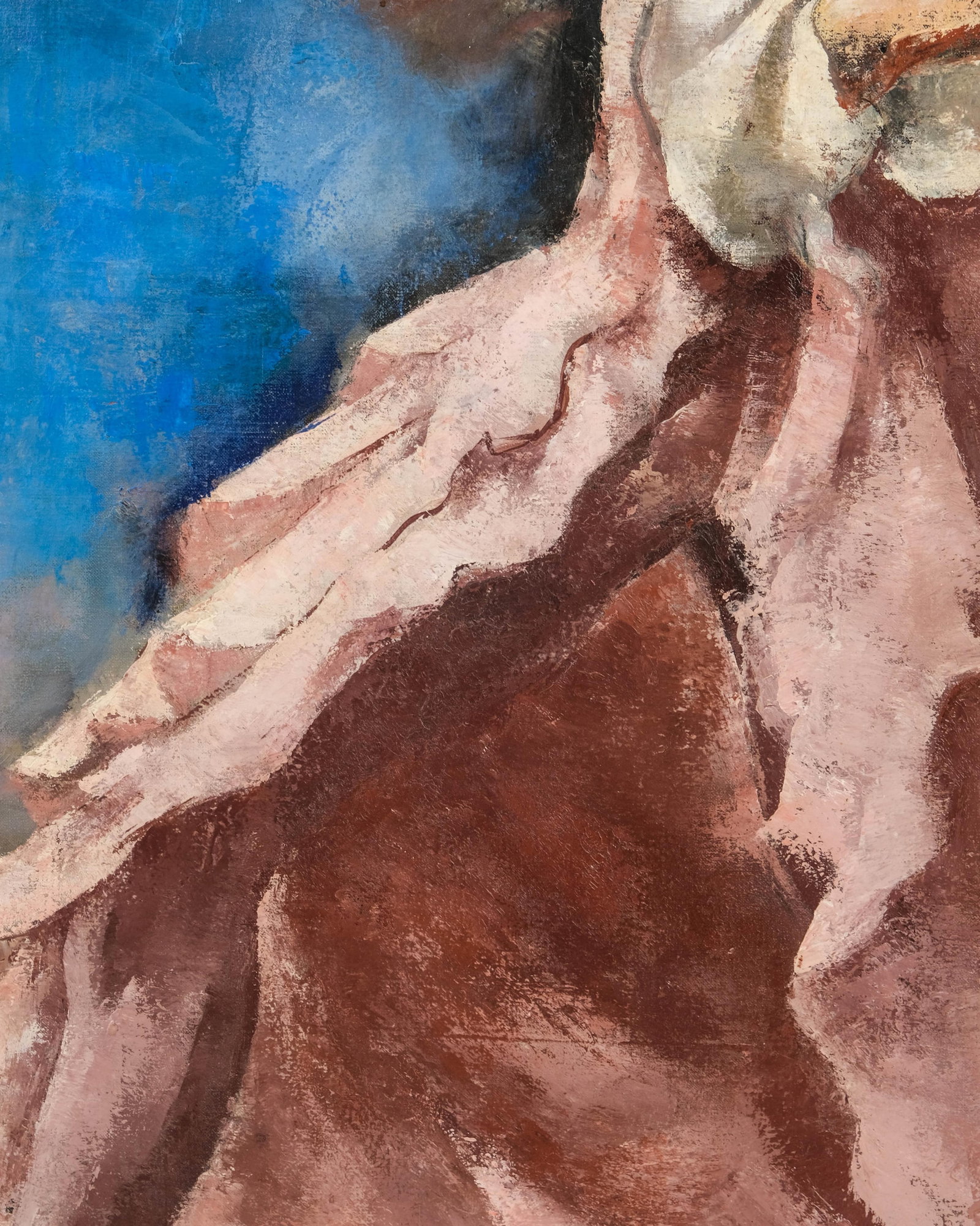 No Reserve: Paul Charlemagne Signed, France, 1936, Art Deco Oil Painting 'Agnes in Pink' - 8