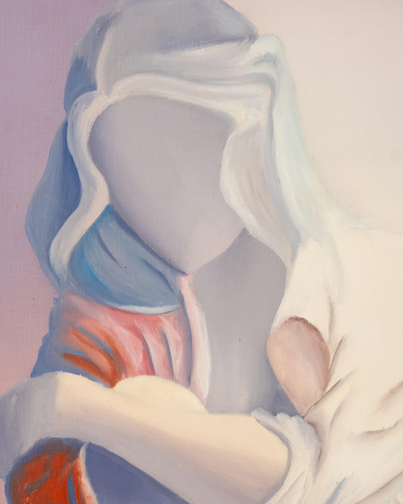 Louis Goldfarb, 'Red Blouse', Signed Figurative Painting, Dated 1980 - 6