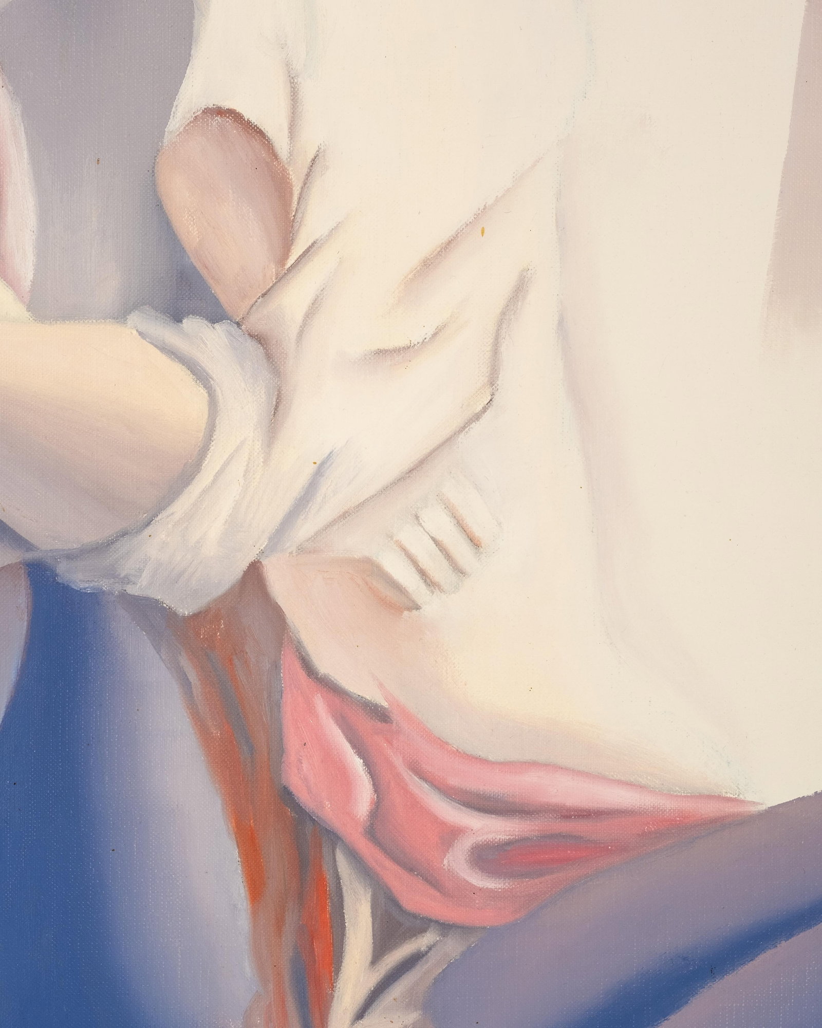 Louis Goldfarb, 'Red Blouse', Signed Figurative Painting, Dated 1980 - 7