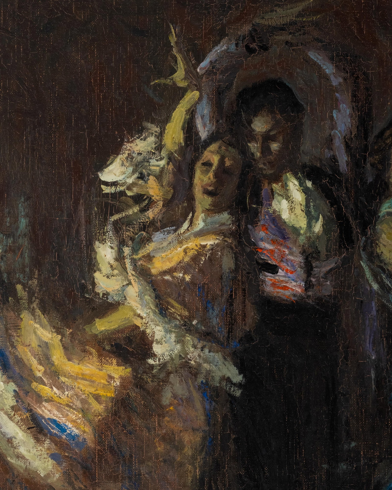 No Reserve: Pio Santini 'The Flamenco Dancers' Oil On Canvas Painting, Signed - 6