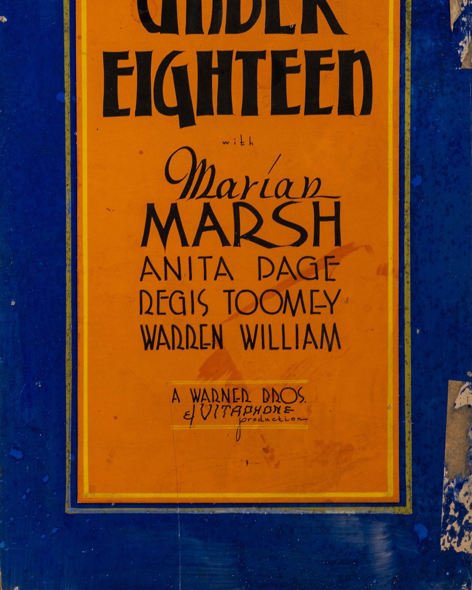 1931 Hand-Painted Under Eighteen Movie Poster, Gouache on Board Painting - 5