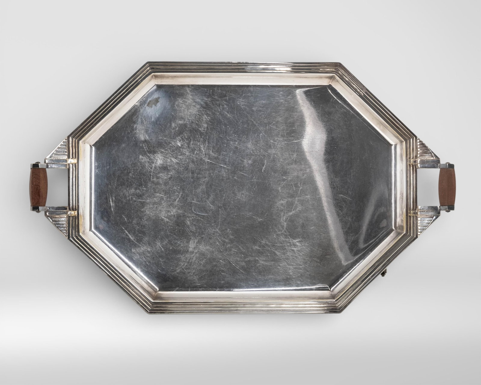 No Reserve: French Art Deco Silver Plated Tea Set, with Tray, Circa 1930's - 3