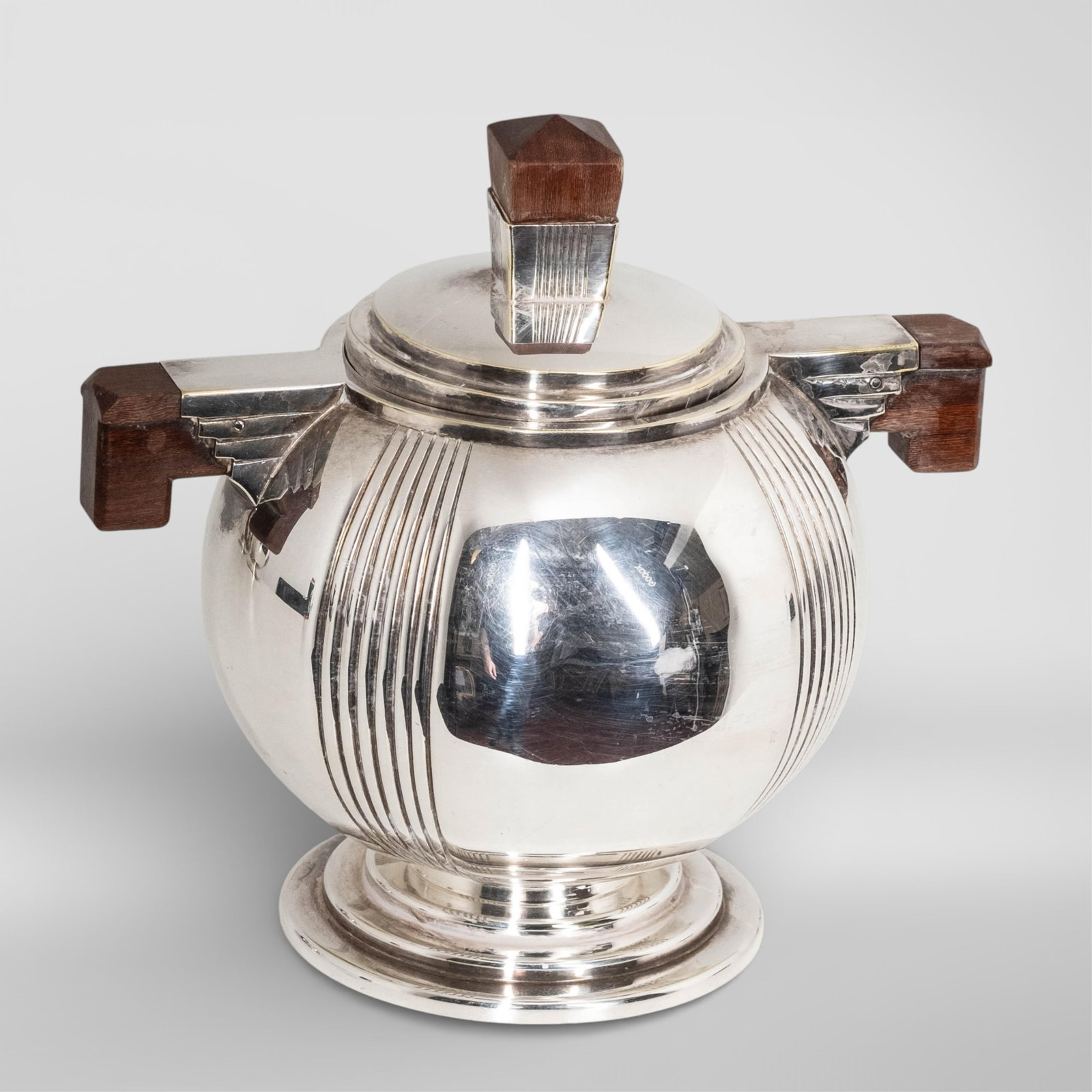 No Reserve: French Art Deco Silver Plated Tea Set, with Tray, Circa 1930's - 5