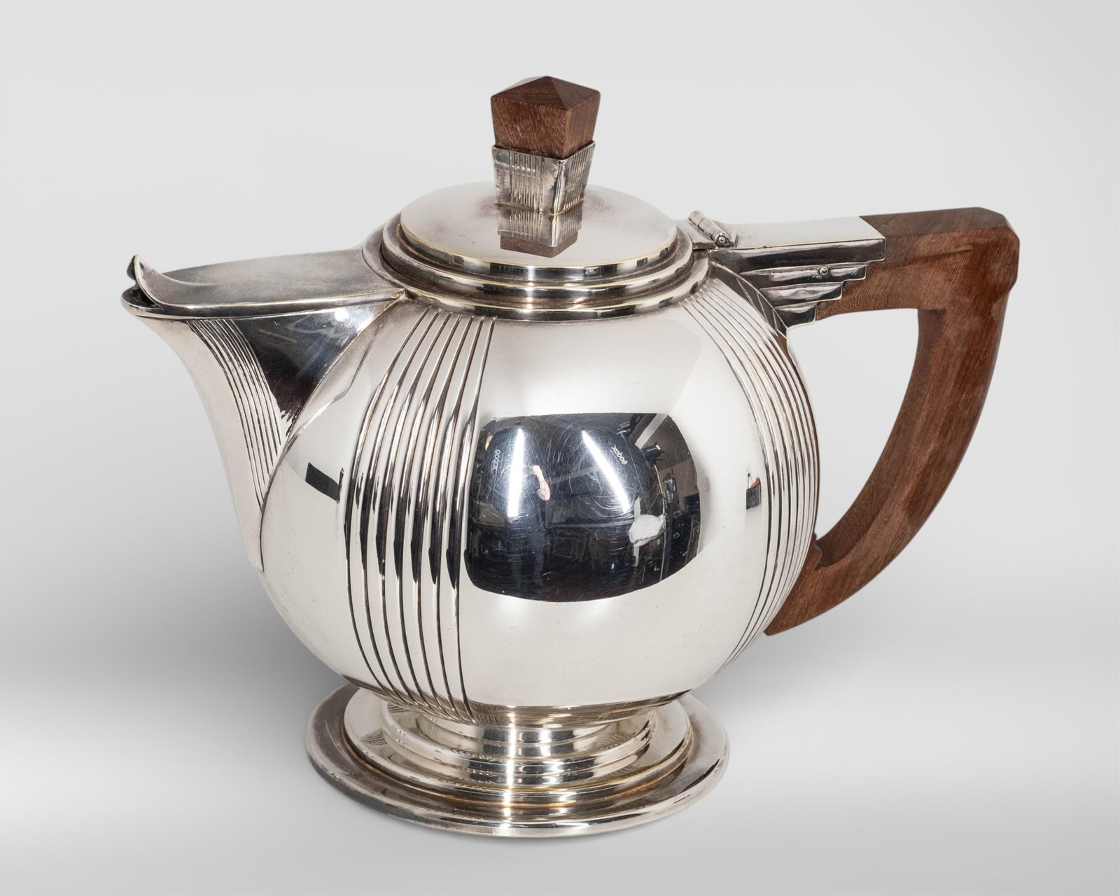 No Reserve: French Art Deco Silver Plated Tea Set, with Tray, Circa 1930's - 6