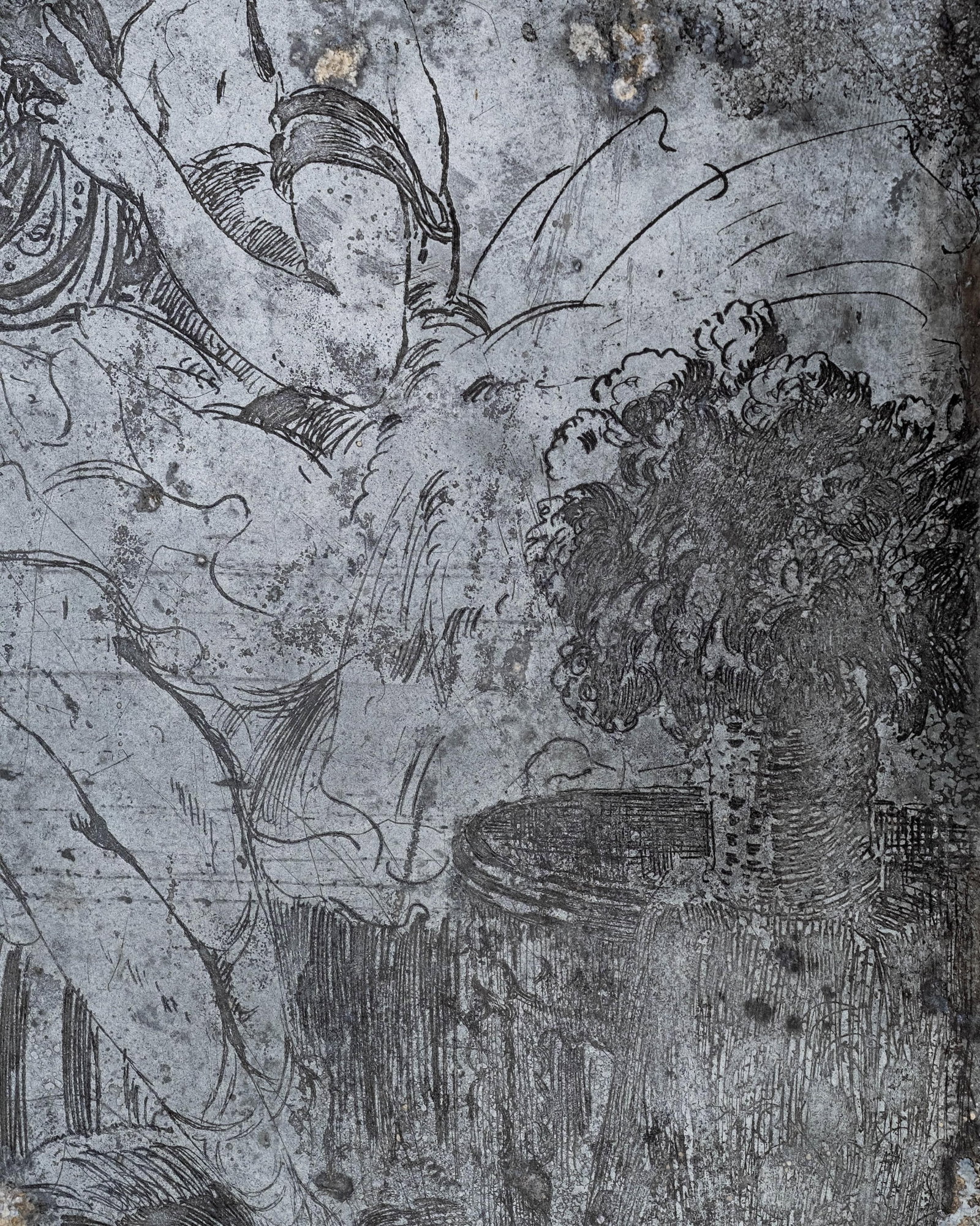 No Reserve: Alfred Stevens Zinc Etching Plate, Reclining Lady, Signed with Monogram 'A.S.' - 6