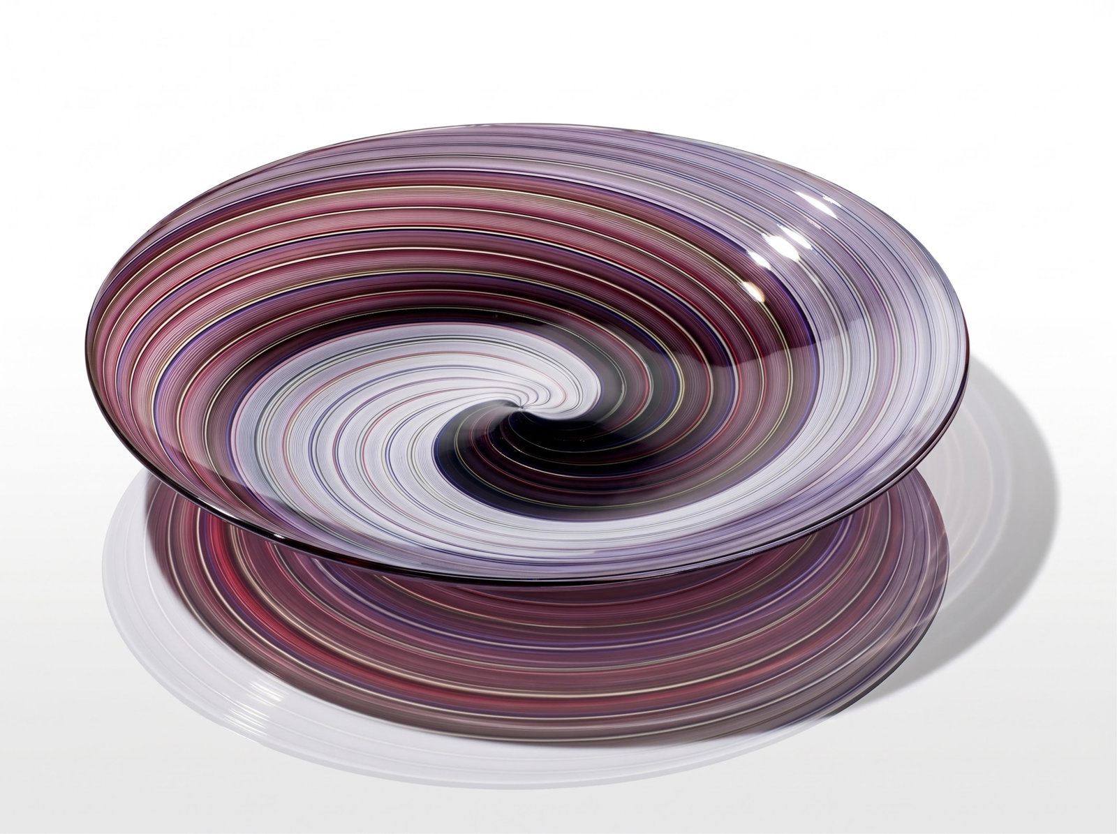 No Reserve: Adriano Dalla Valentina (attrib) 13-in Murano Hand Blown Glass Charger, Circa 1970's (1 of 6)