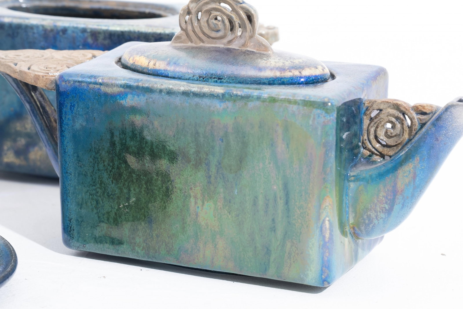 Leon Leyritz, Glazed Stoneware Art Pottery Tea Set, Signed - 5
