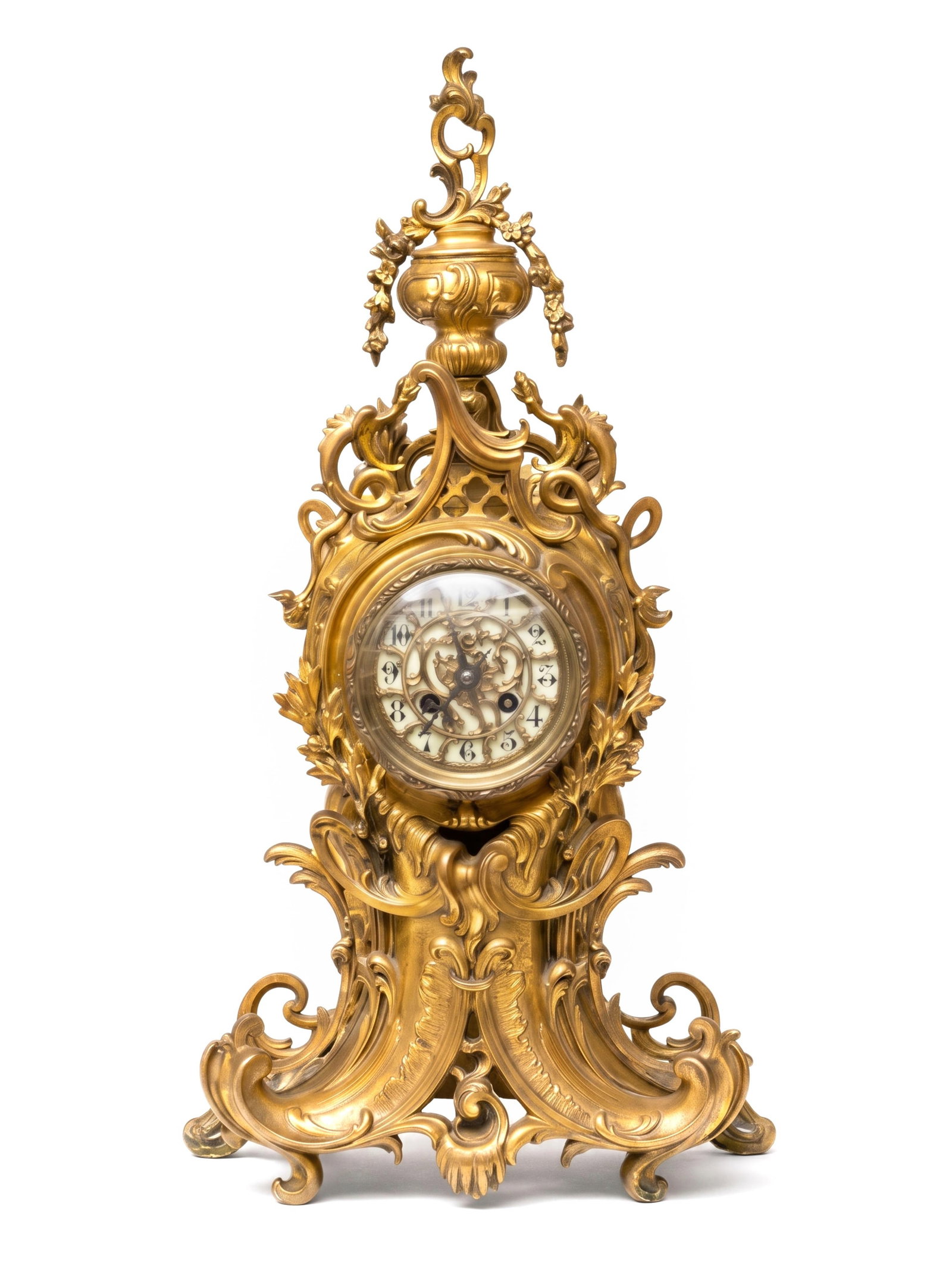 No Reserve: French Mantel Clock Impressive 21 inches tall, Gilt Bronze, 19th Century (1 of 8)