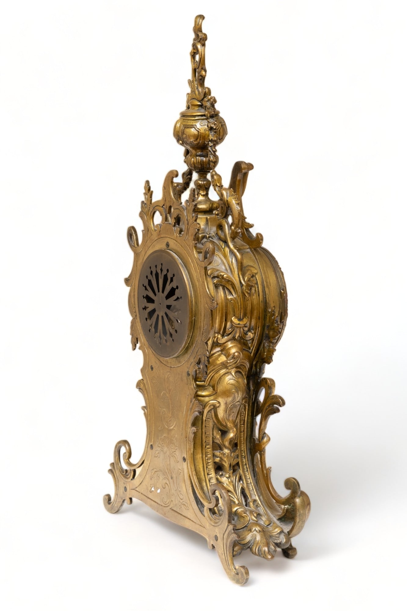 No Reserve: French Mantel Clock Impressive 21 inches tall, Gilt Bronze, 19th Century - 5