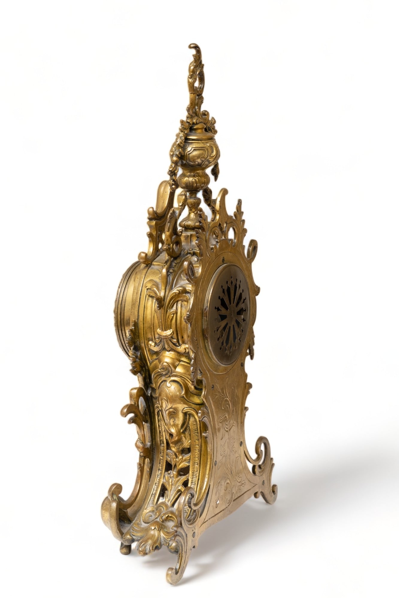 No Reserve: French Mantel Clock Impressive 21 inches tall, Gilt Bronze, 19th Century - 6