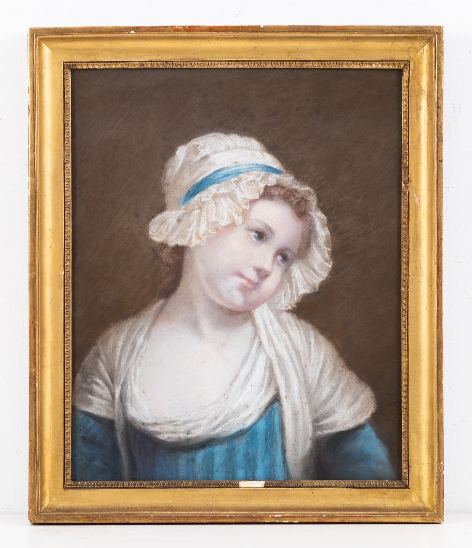 Anne-Geneviève Greuze 'Petite Paysanne au Bonnet' Pastel Portrait (1 of 6)