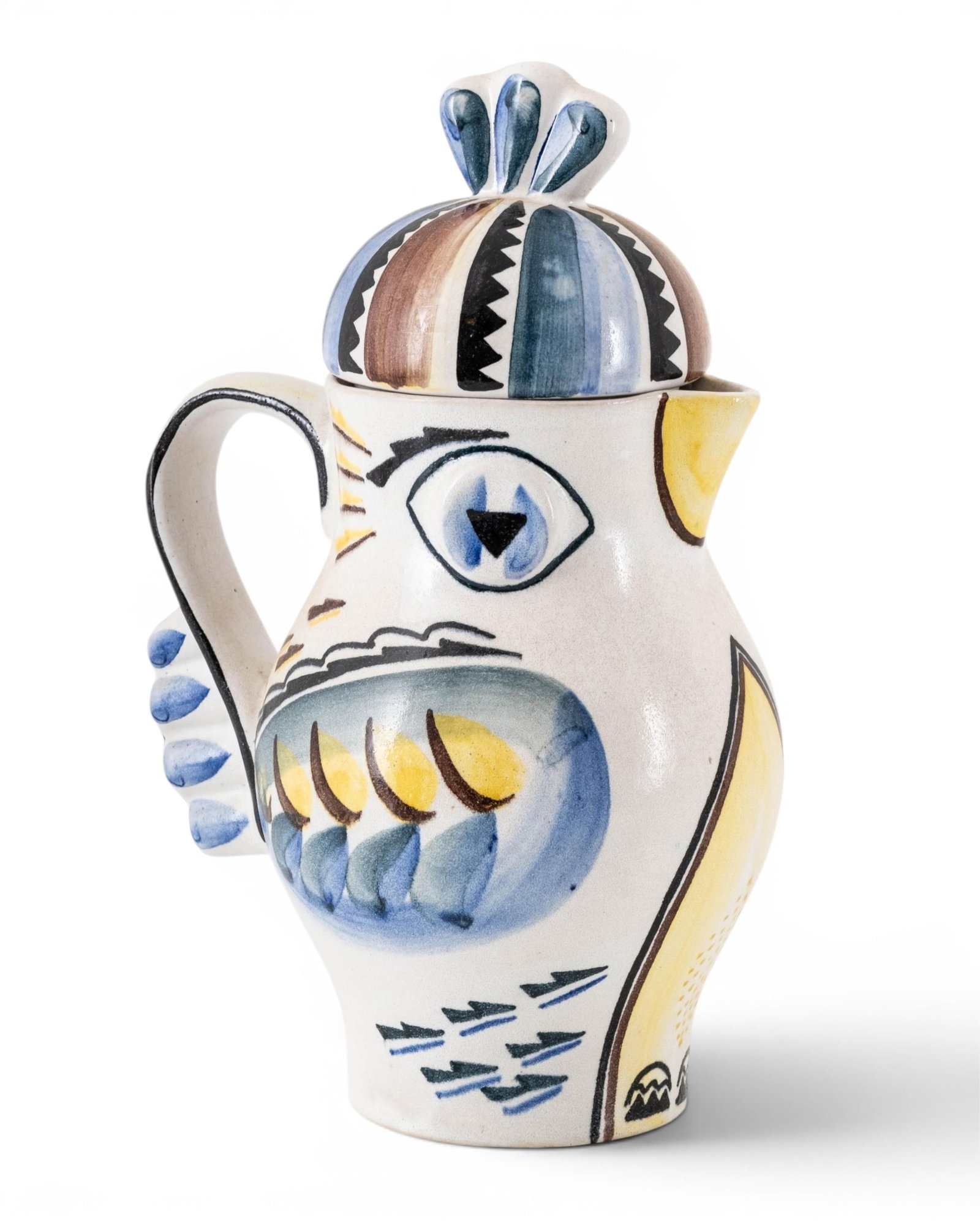 No Reserve: Teapot and Cups Picasso Style Figural Ceramic mid century vintage - 7
