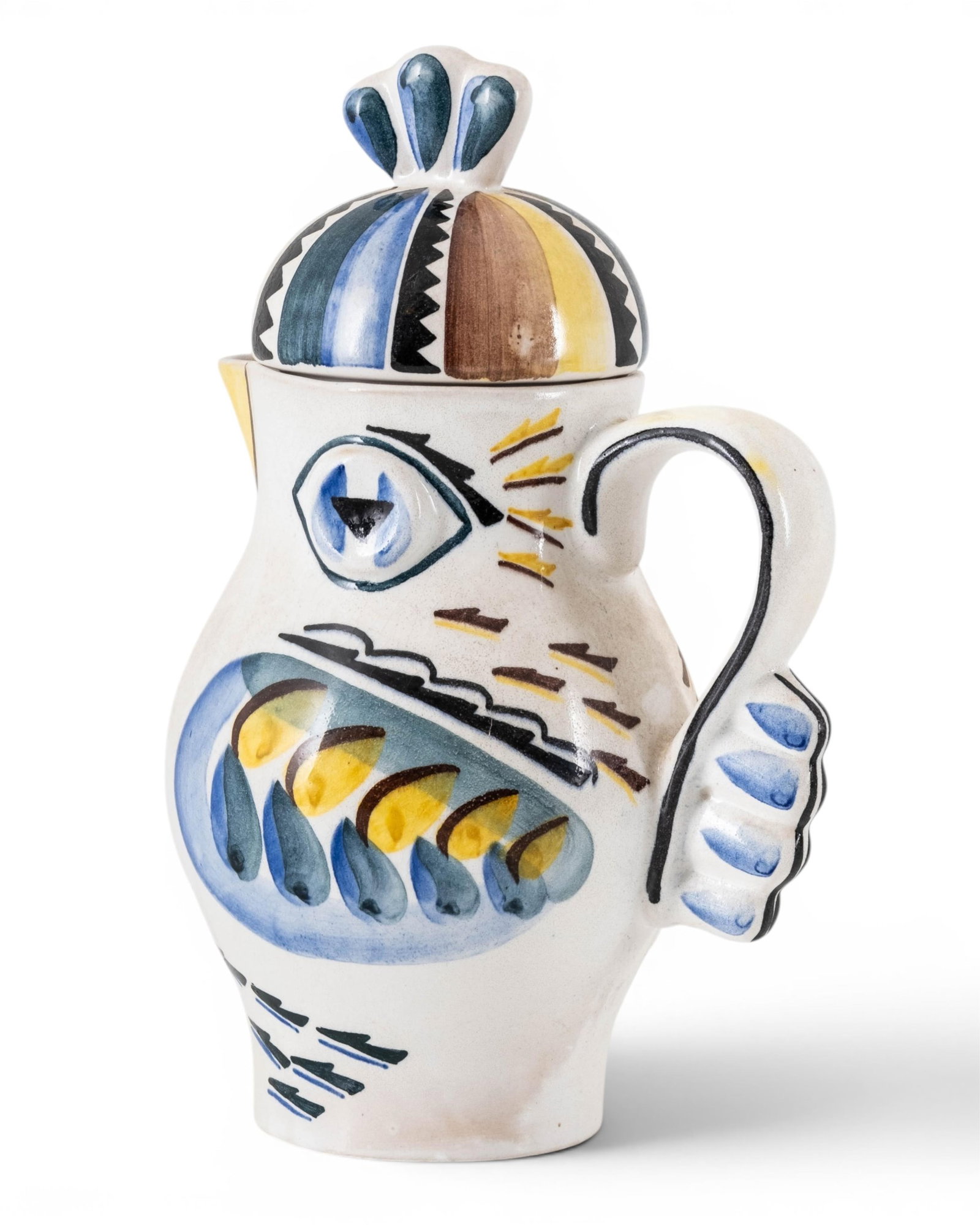 No Reserve: Teapot and Cups Picasso Style Figural Ceramic mid century vintage - 8