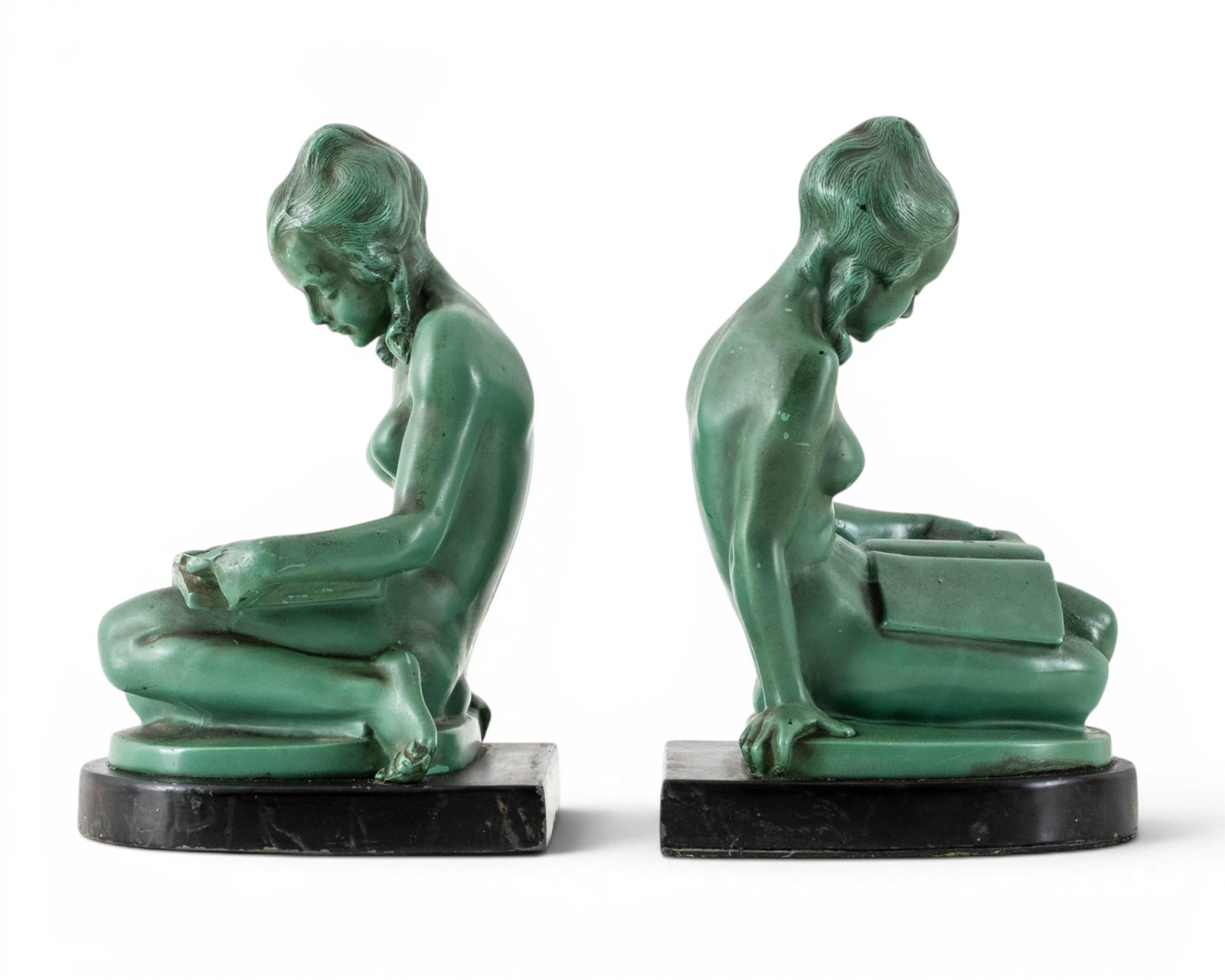 No Reserve: Max Le Verrier (Attrib.) for Ronson Art Deco Bookends, Circa 1930s - 7