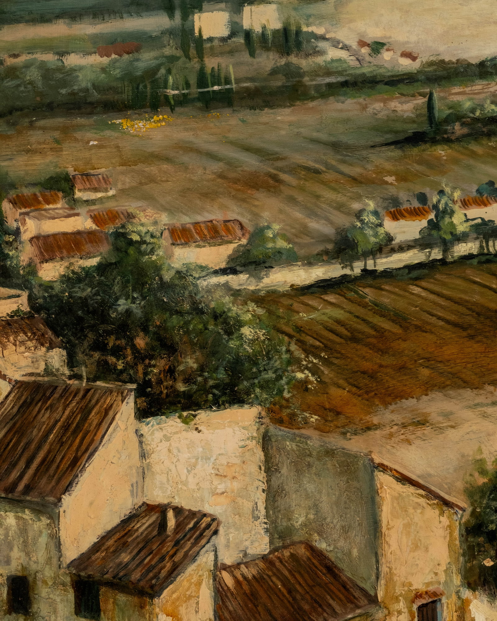 No Reserve: Large Coastal Village Beach Landscape Painting, Early 20th Century - 4