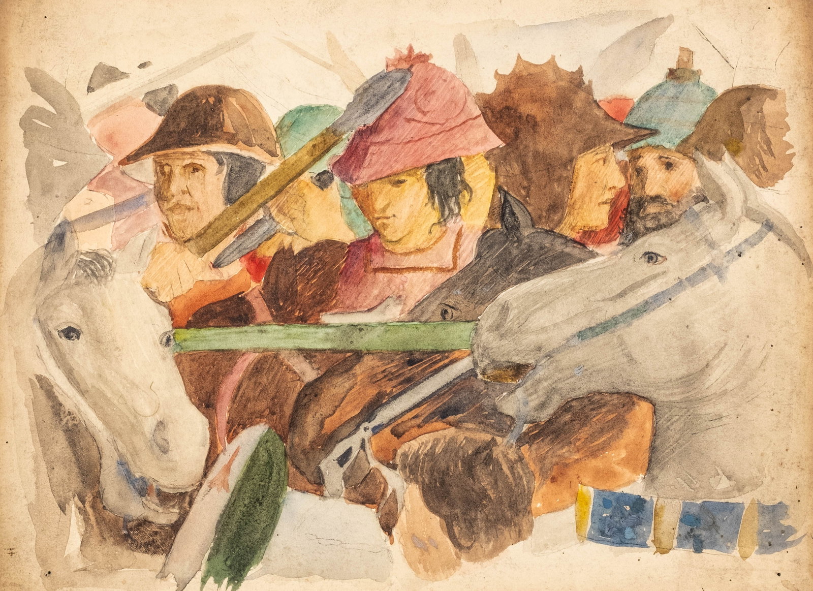 No Reserve: After Piero della Francesca 'The Legend of the True Cross' Watercolor Study (1 of 6)