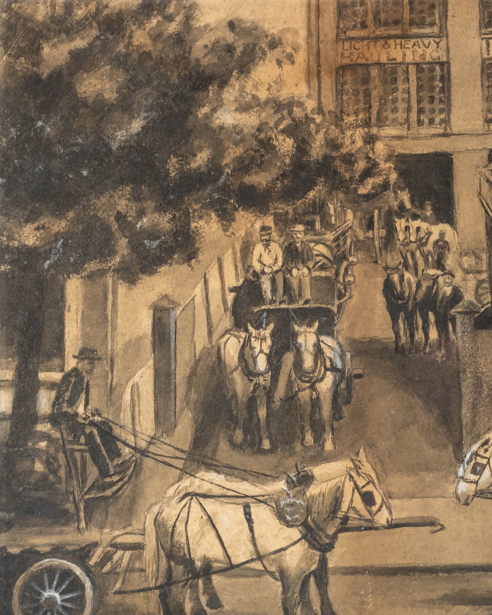 No Reserve: Signed Clark & Co. Teamsters Storage Warehouse Watercolor Painting early 20th century - 5