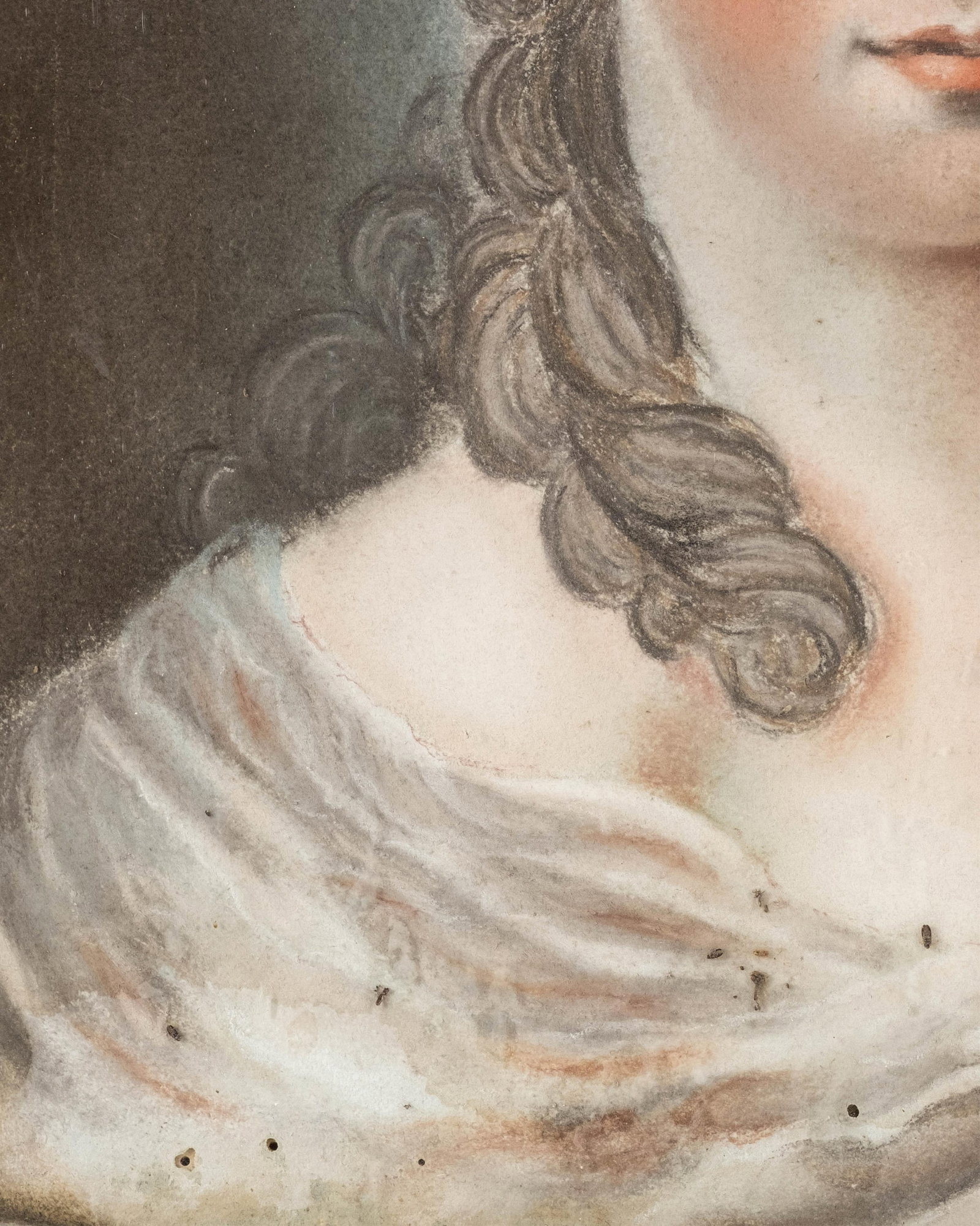 No Reserve: French Rococo Style Pastel Portrait Painting, 19th Century - 6