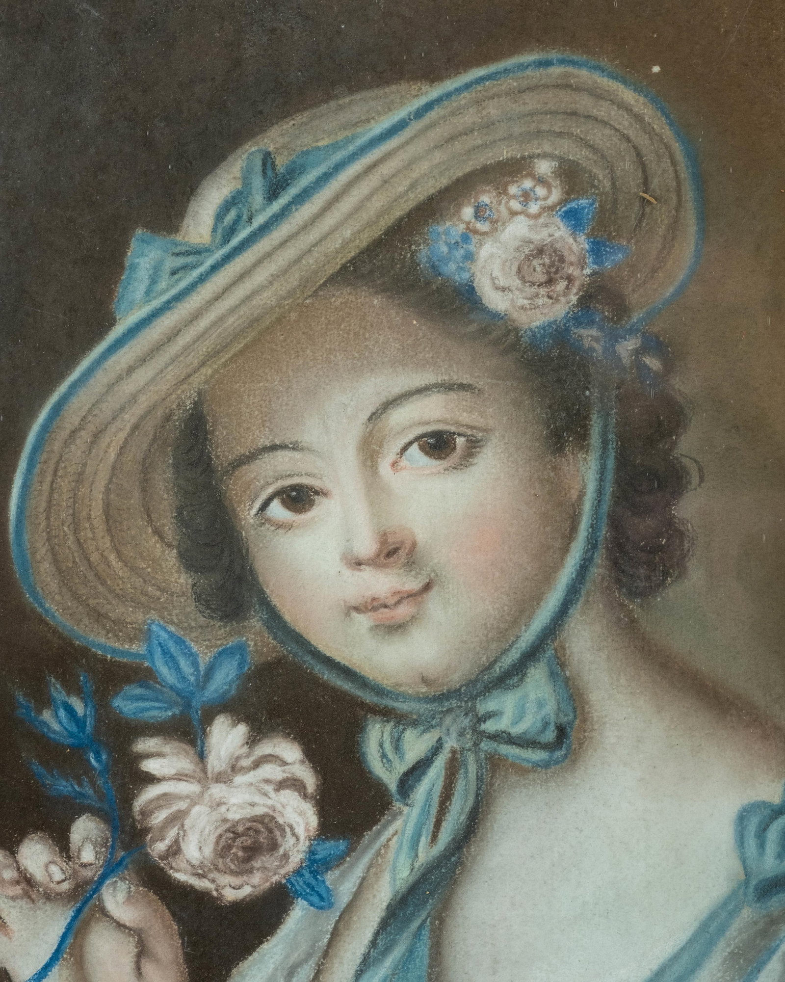 No Reserve: French Rococo Style Pastel Portrait Painting, 19th Century - 4