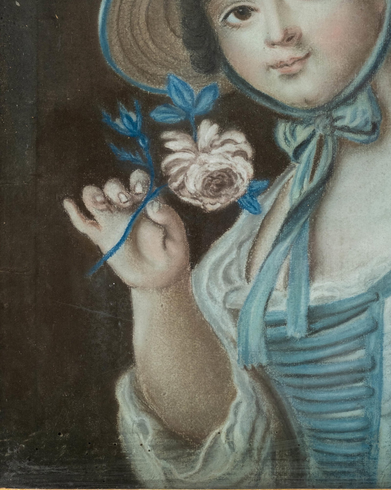 No Reserve: French Rococo Style Pastel Portrait Painting, 19th Century - 5