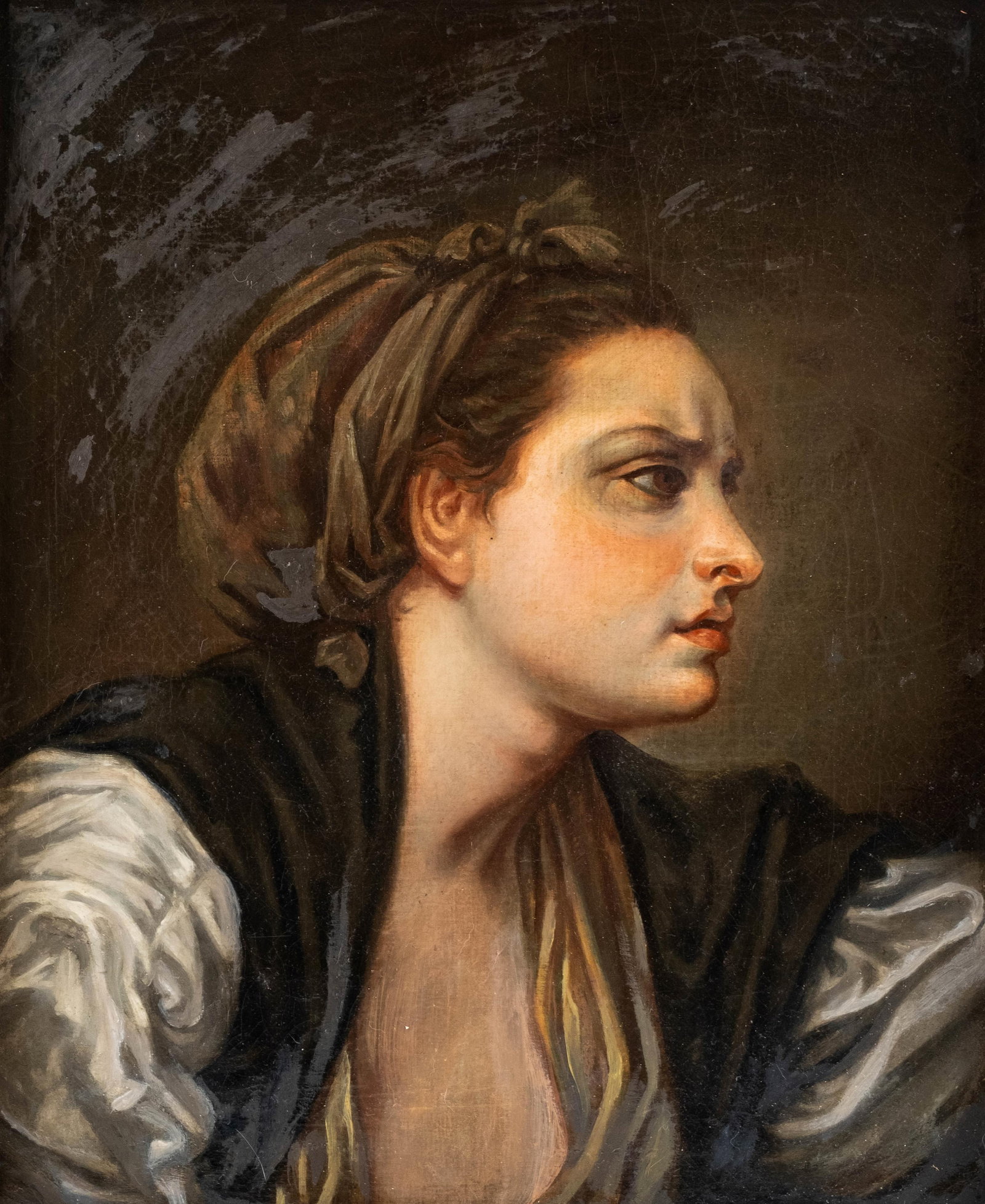 Jean-Baptiste Greuze (circle) Portrait Of A Woman Oil Painting - 2