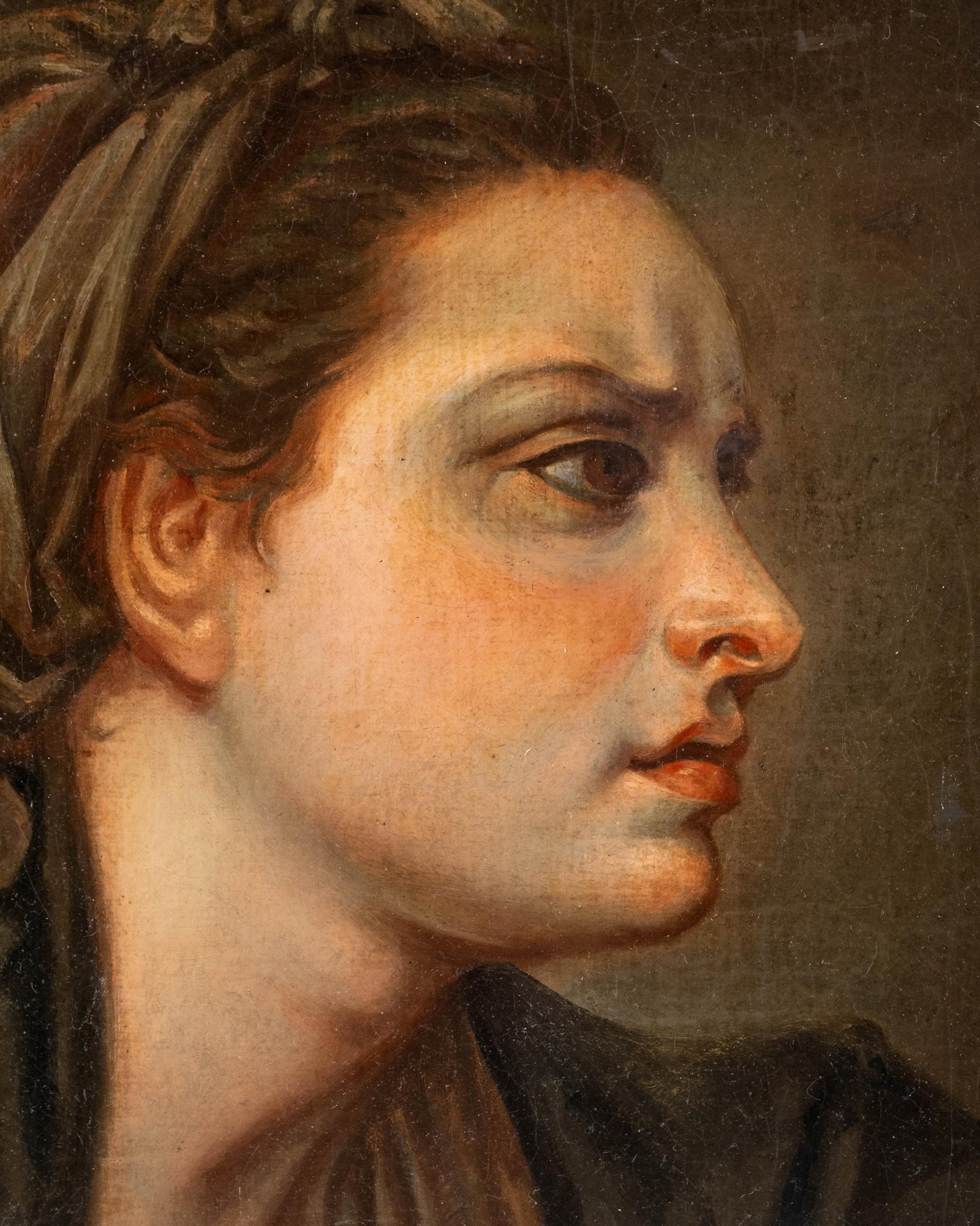 Jean-Baptiste Greuze (circle) Portrait Of A Woman Oil Painting - 5